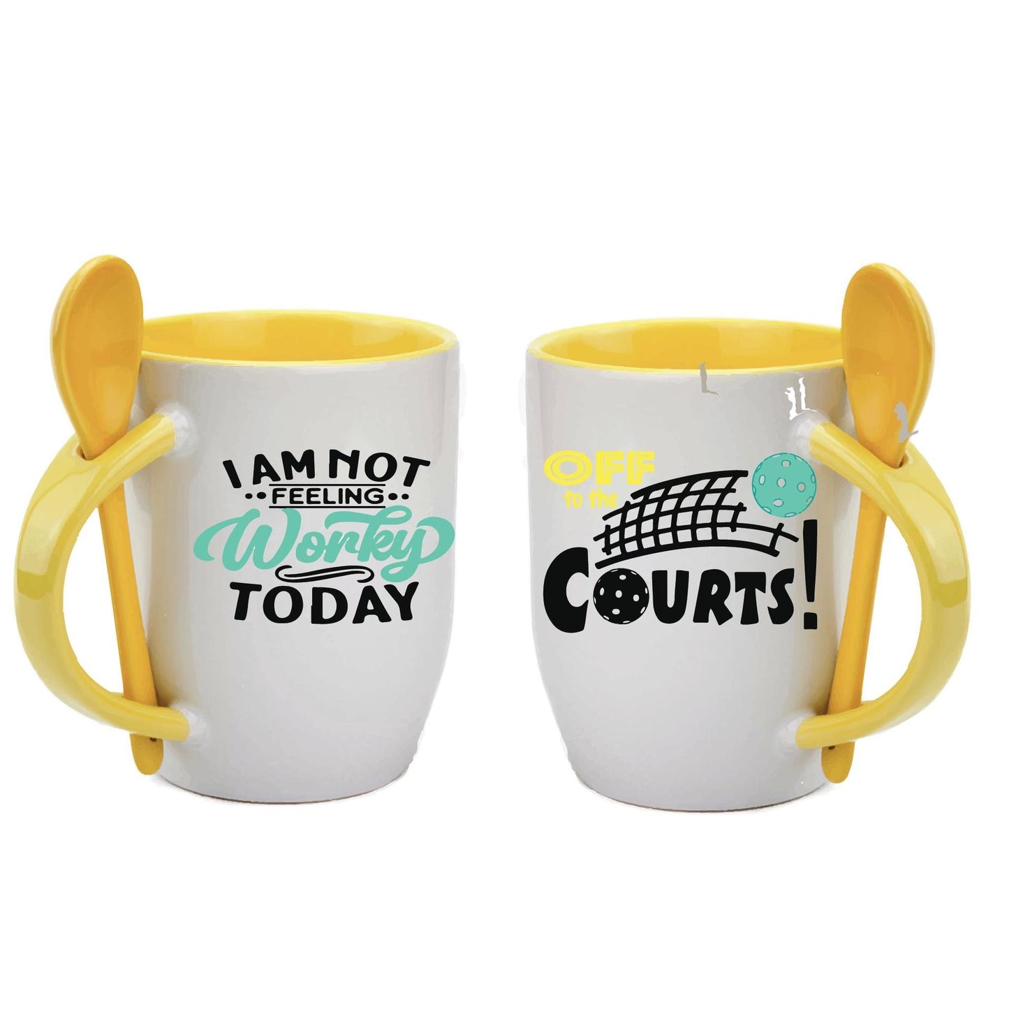 ZZ-Not Feeling Worky Today Off To The Courts | Pickleball Coffee Cup | Fun Pickleball Gifts
