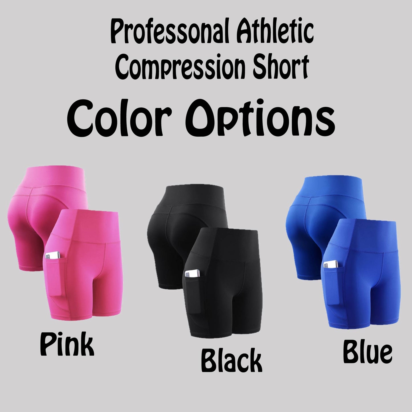 ZZ-PAC SHORTS | Women's Athletic Compression Shorts | Pickleball | 85/15 Polyester/Spandex