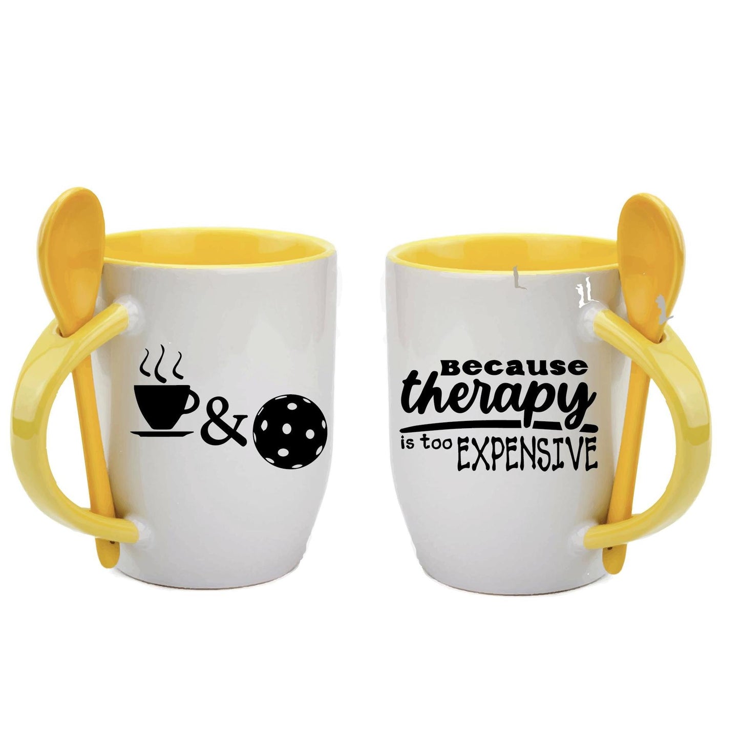 ZZ-Pickleball Because Therapy Is Too Expensive | Pickleball Coffee Cup | Fun Pickleball Gifts