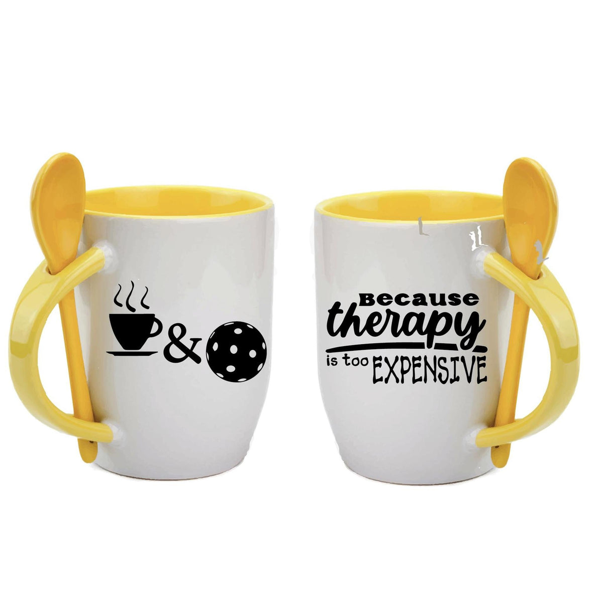 ZZ-Pickleball Because Therapy Is Too Expensive | Pickleball Coffee Cup | Fun Pickleball Gifts