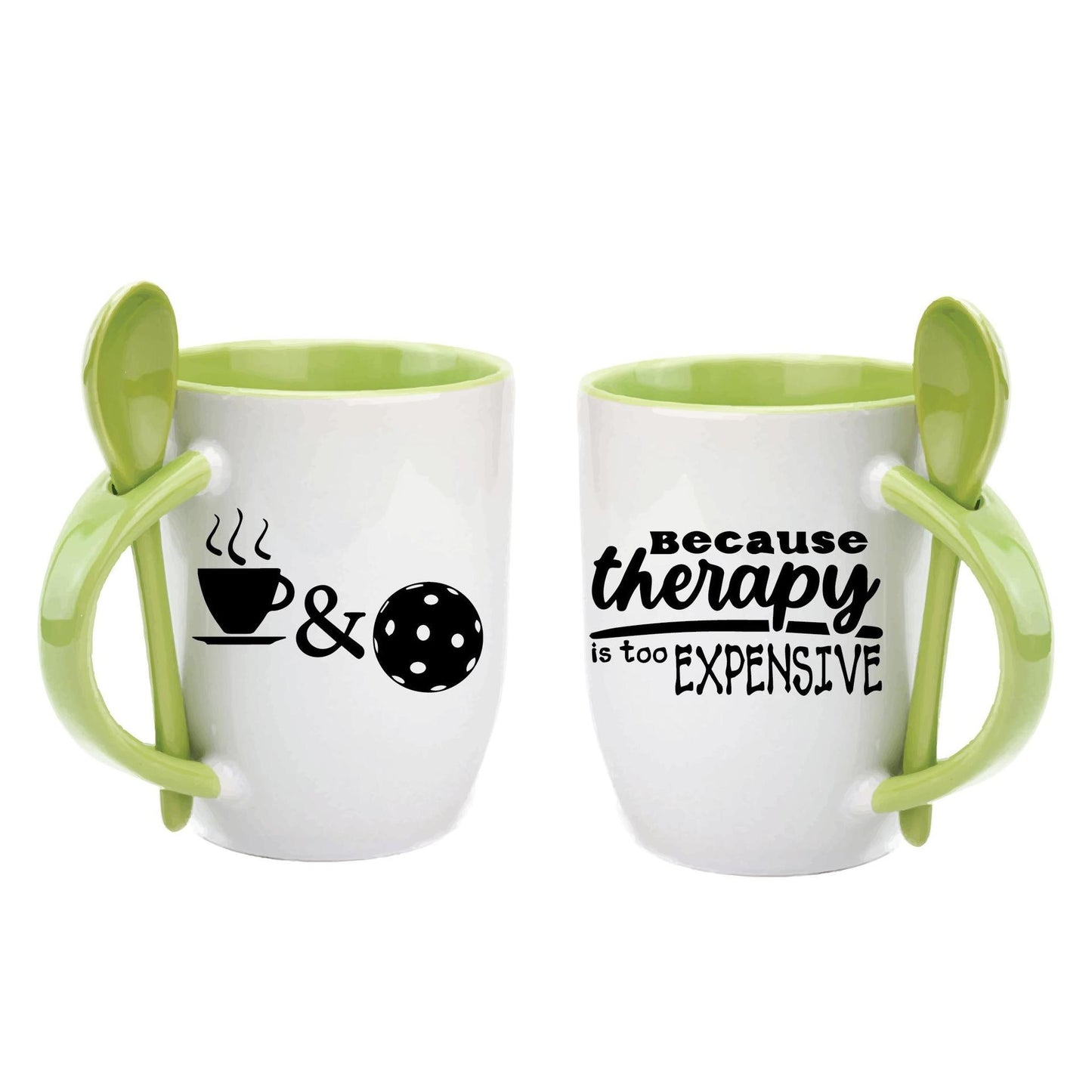 ZZ-Pickleball Because Therapy Is Too Expensive | Pickleball Coffee Cup | Fun Pickleball Gifts