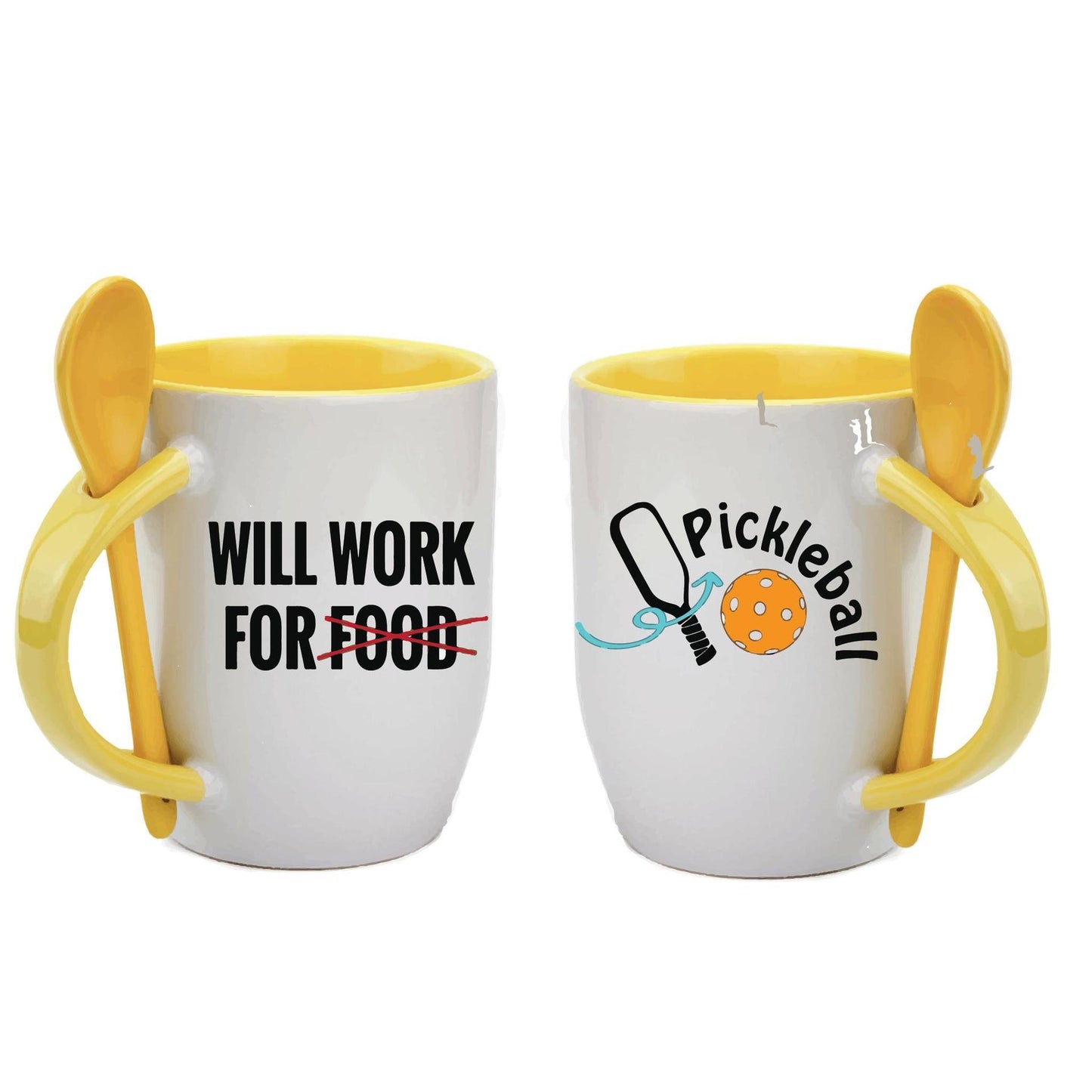 ZZ-Will Work For Pickleball | Pickleball Coffee Cup | Fun Pickleball Gifts