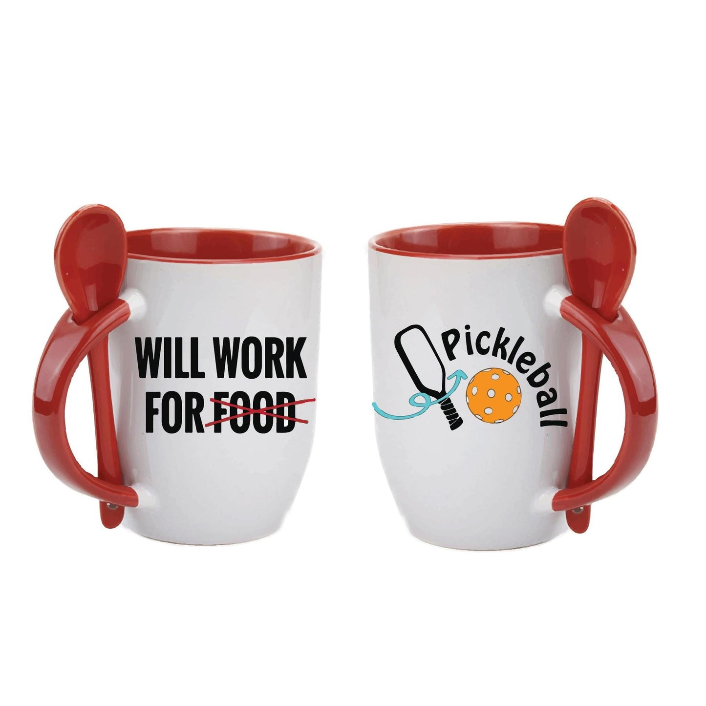 ZZ-Will Work For Pickleball | Pickleball Coffee Cup | Fun Pickleball Gifts