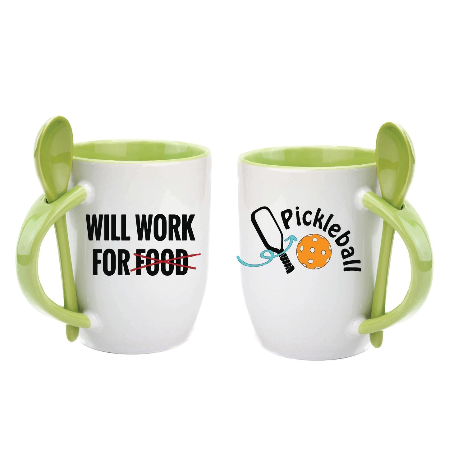 ZZ-Will Work For Pickleball | Pickleball Coffee Cup | Fun Pickleball Gifts