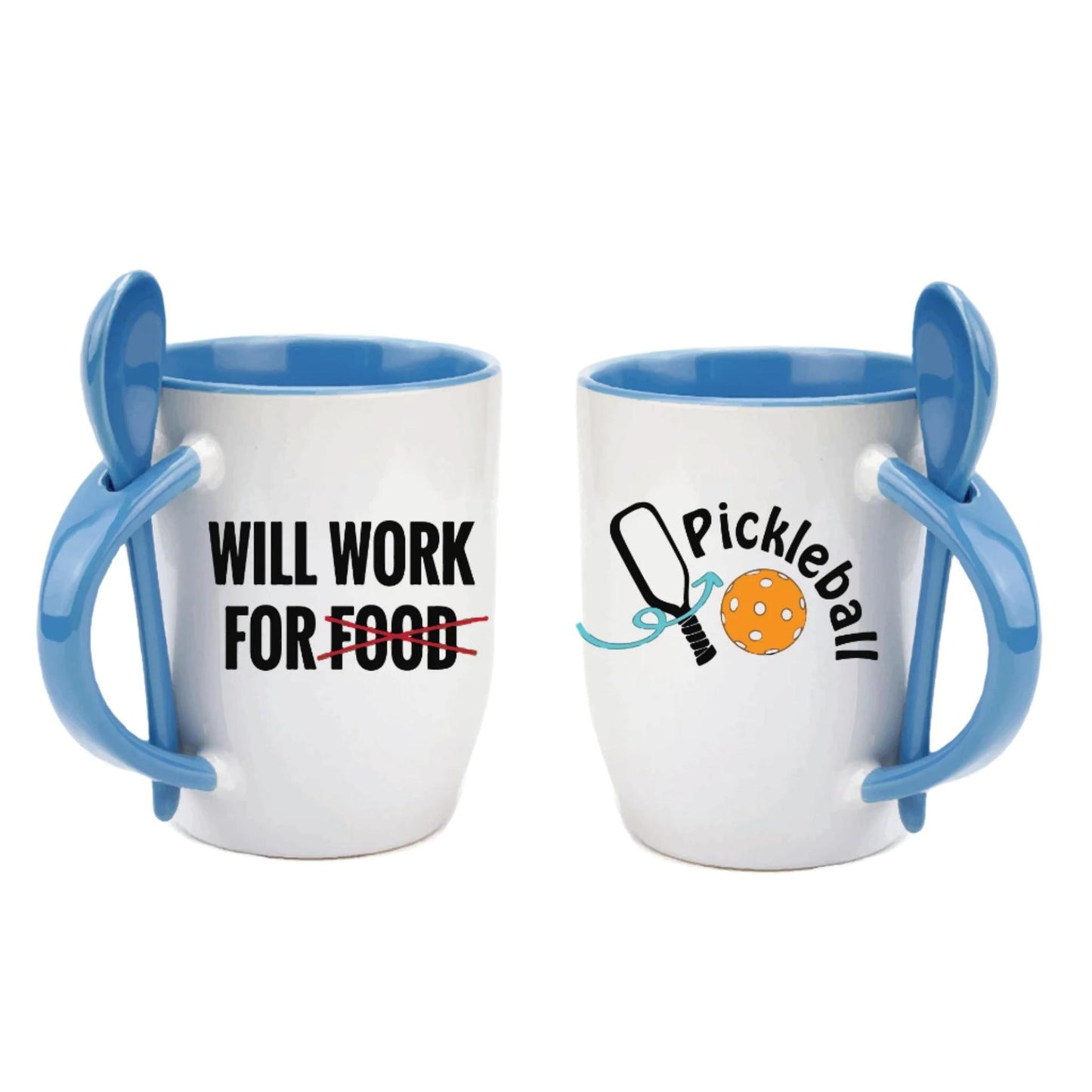 ZZ-Will Work For Pickleball | Pickleball Coffee Cup | Fun Pickleball Gifts