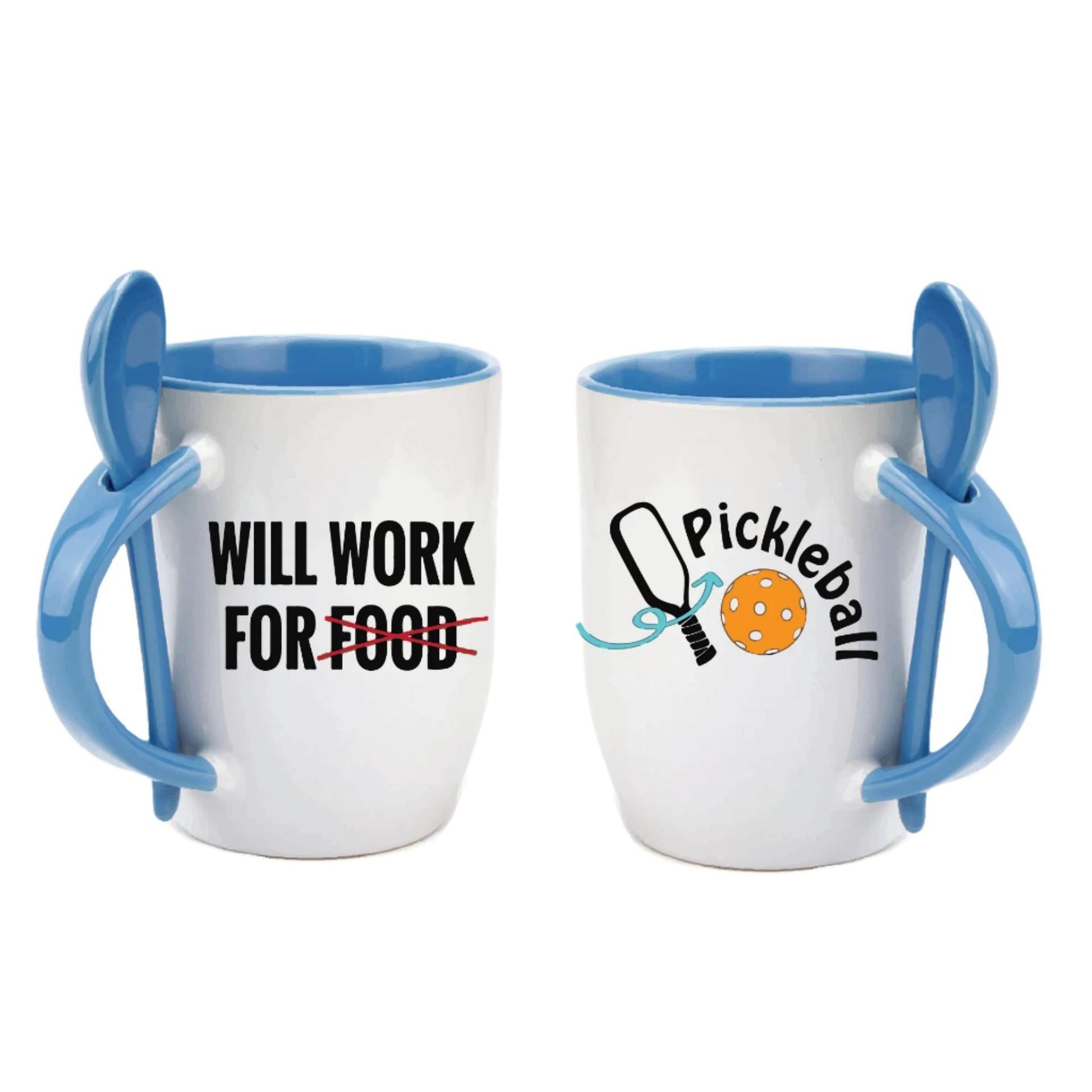 ZZ-Will Work For Pickleball | Pickleball Coffee Cup | Fun Pickleball Gifts