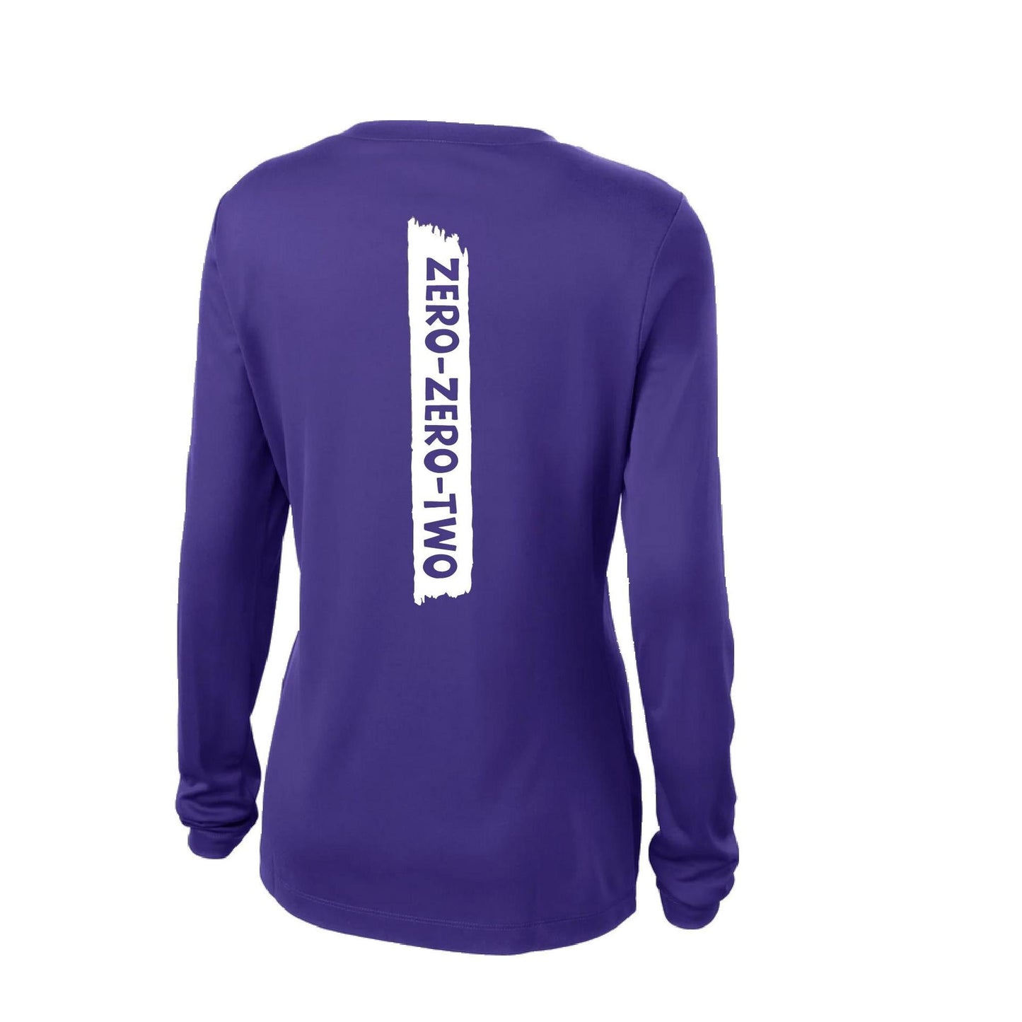 Zero Zero Two With Pickleballs (Customizable) | Women’s Long Sleeve V-Neck Pickleball Performance T-Shirt | 100% Polyester