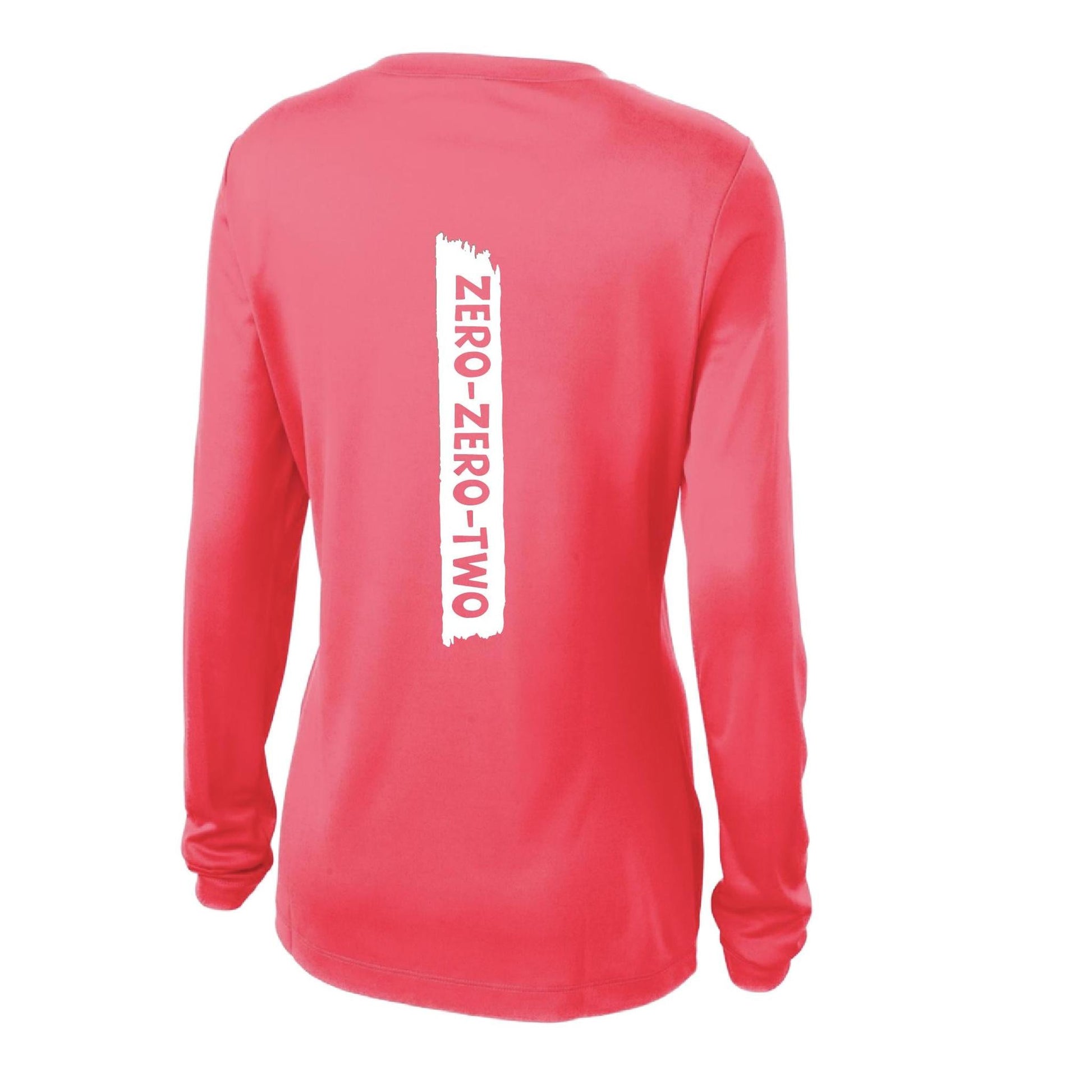 Zero Zero Two With Pickleballs (Customizable) | Women’s Long Sleeve V-Neck Pickleball Performance T-Shirt | 100% Polyester