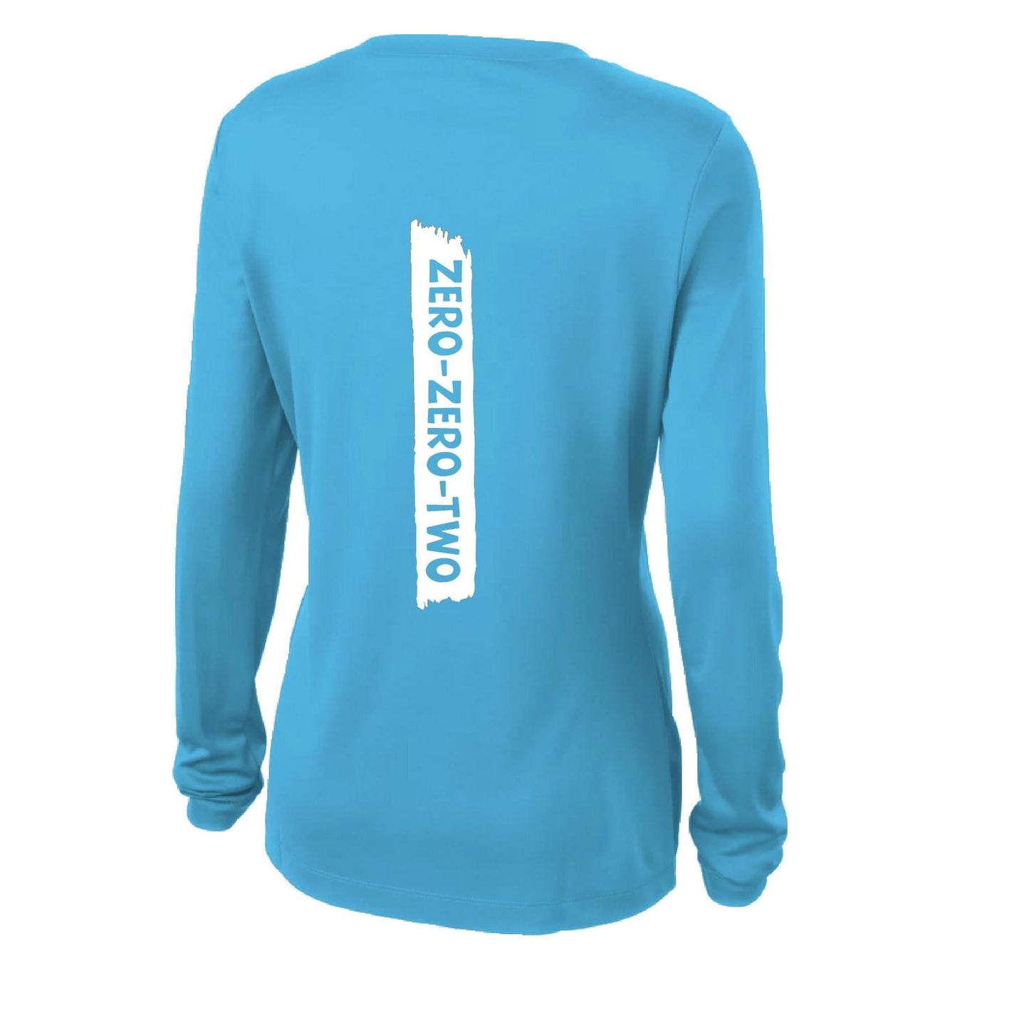 Zero Zero Two With Pickleballs (Customizable) | Women’s Long Sleeve V-Neck Pickleball Performance T-Shirt | 100% Polyester