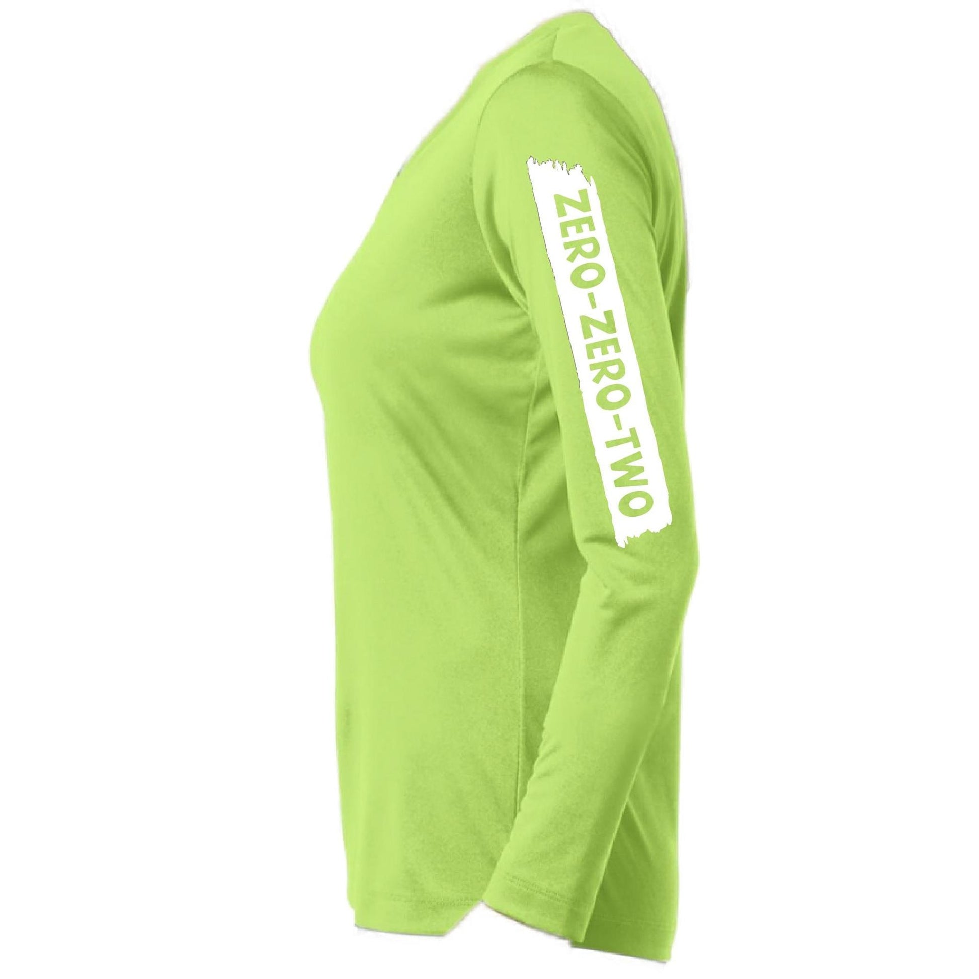 Zero Zero Two With Pickleballs (Customizable) | Women’s Long Sleeve V-Neck Pickleball Performance T-Shirt | 100% Polyester