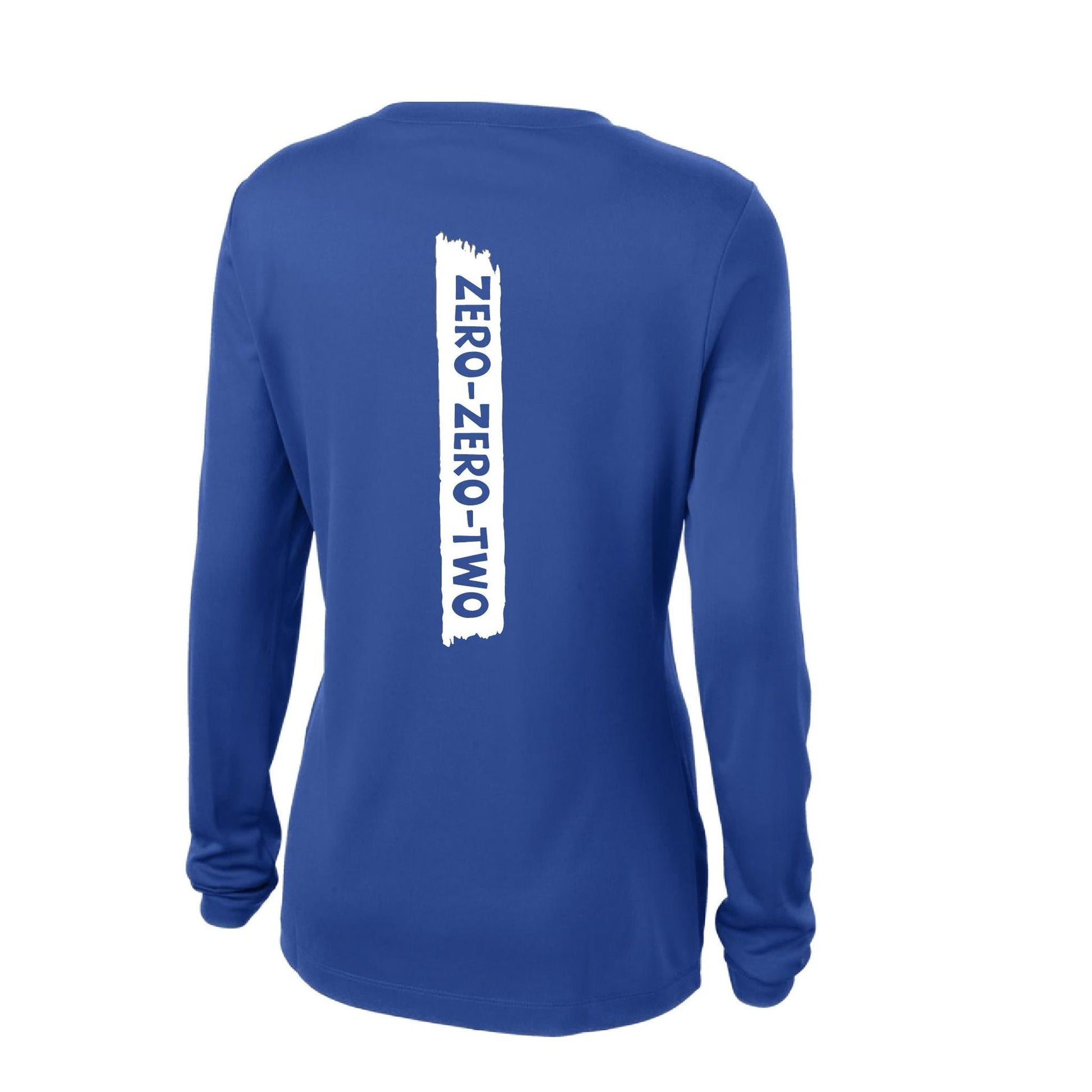 Zero Zero Two With Pickleballs (Customizable) | Women’s Long Sleeve V-Neck Pickleball Performance T-Shirt | 100% Polyester