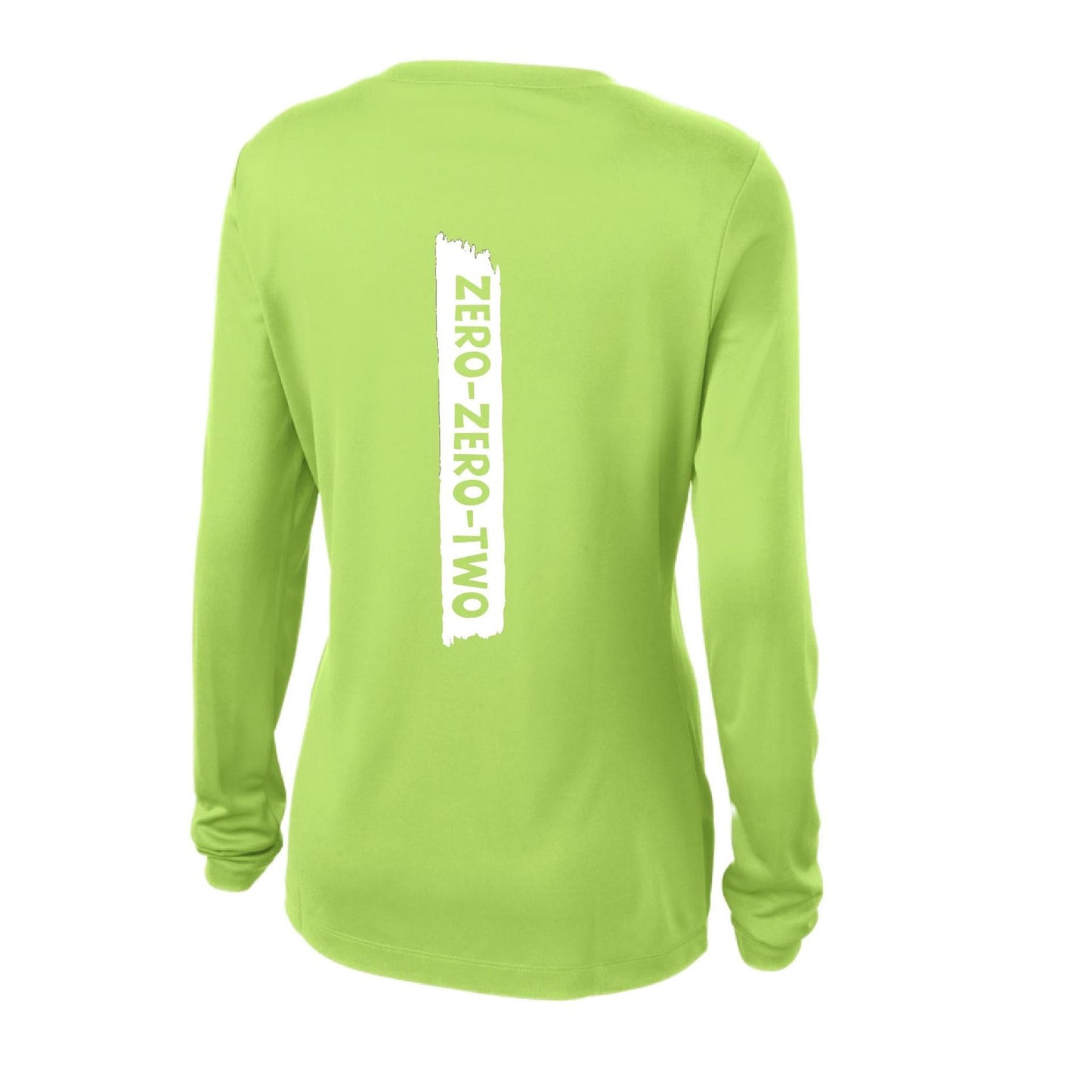 Zero Zero Two With Pickleballs (Customizable) | Women’s Long Sleeve V-Neck Pickleball Performance T-Shirt | 100% Polyester