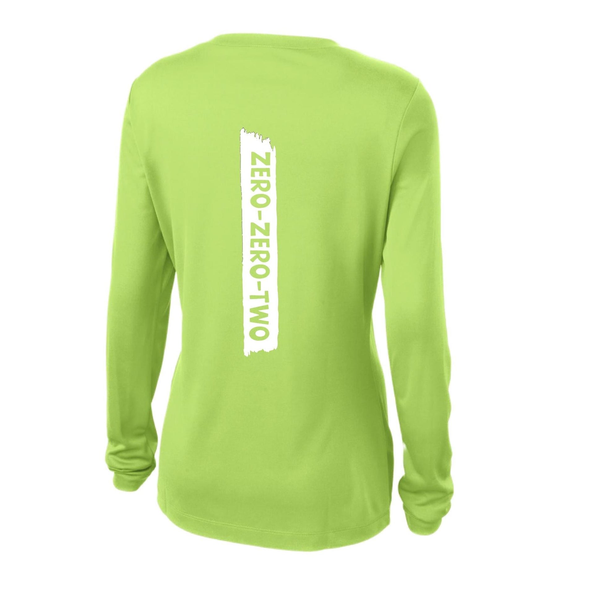 Zero Zero Two With Pickleballs (Customizable) | Women’s Long Sleeve V-Neck Pickleball Performance T-Shirt | 100% Polyester