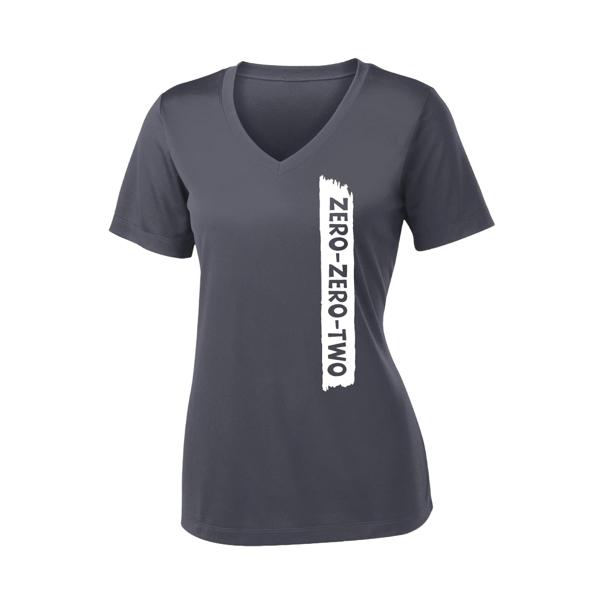 Zero Zero Two With Pickleballs (Customizable) | Women's Short Sleeve V-Neck Performance T-Shirt | 100% Polyester
