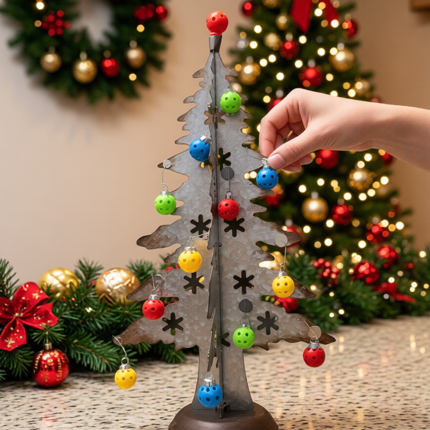 Set Of 12 Micro Pickleball Christmas Ornaments Mistletoe Pickleball Christmas Gifts And Decor
