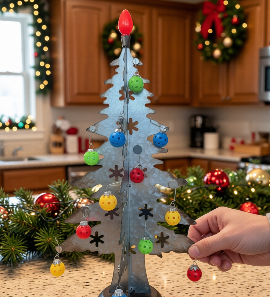 Set Of 12 Micro Pickleball Christmas Ornaments Mistletoe Pickleball Christmas Gifts And Decor
