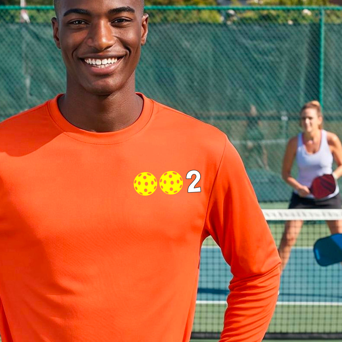 Men’s Pickleball Performance Shirt – Athletic Pickleball Apparel - 10 Customize Pickleballs-Long-Sleeve