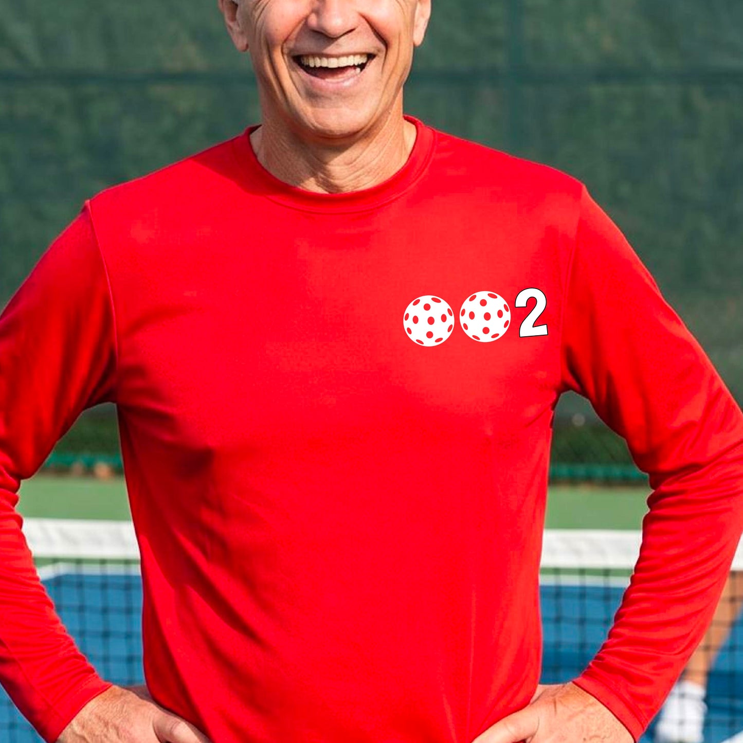 Men’s Pickleball Performance Shirt – Athletic Pickleball Apparel - 10 Customize Pickleballs-Long-Sleeve