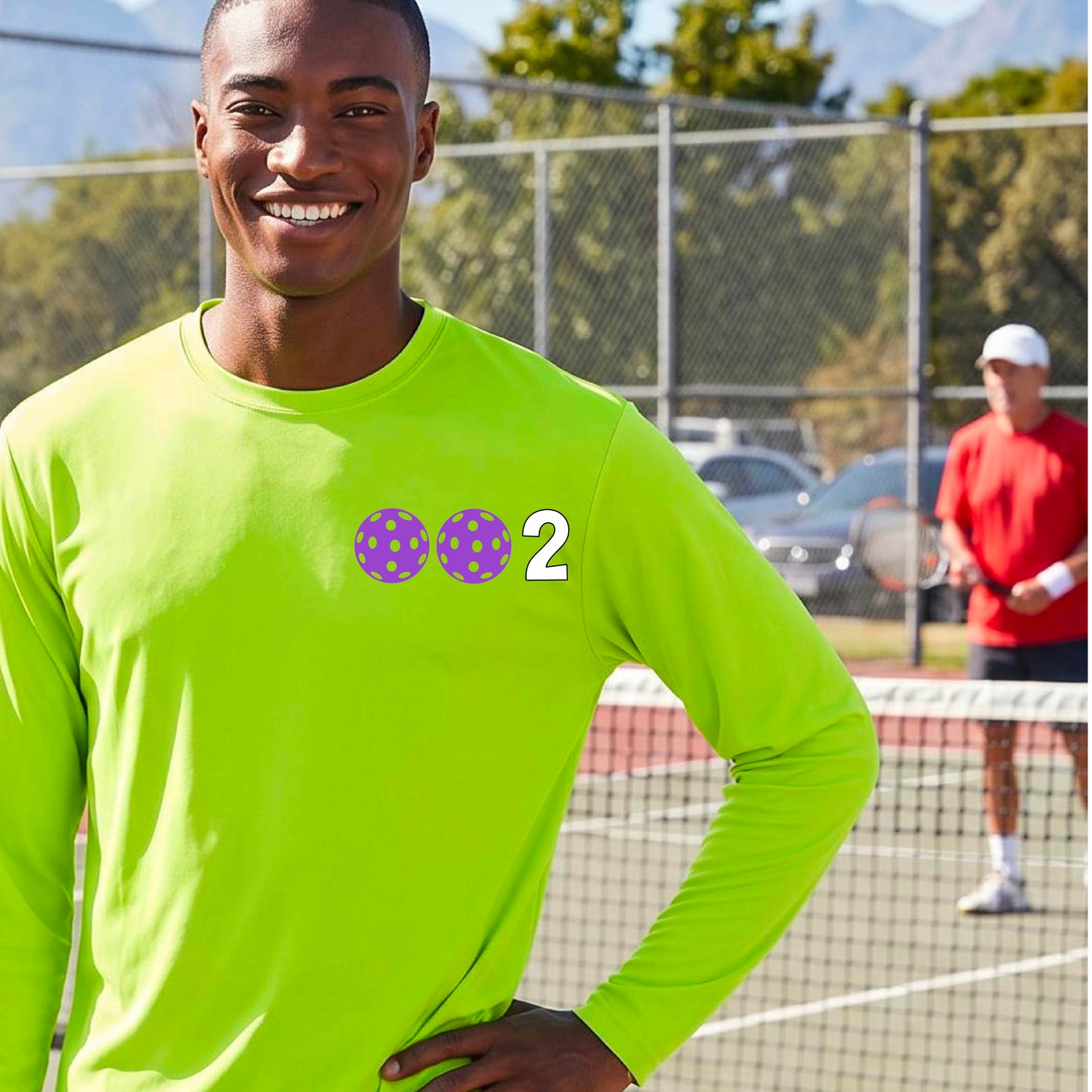 Men’s Pickleball Performance Shirt – Athletic Pickleball Apparel - 10 Customize Pickleballs-Long-Sleeve