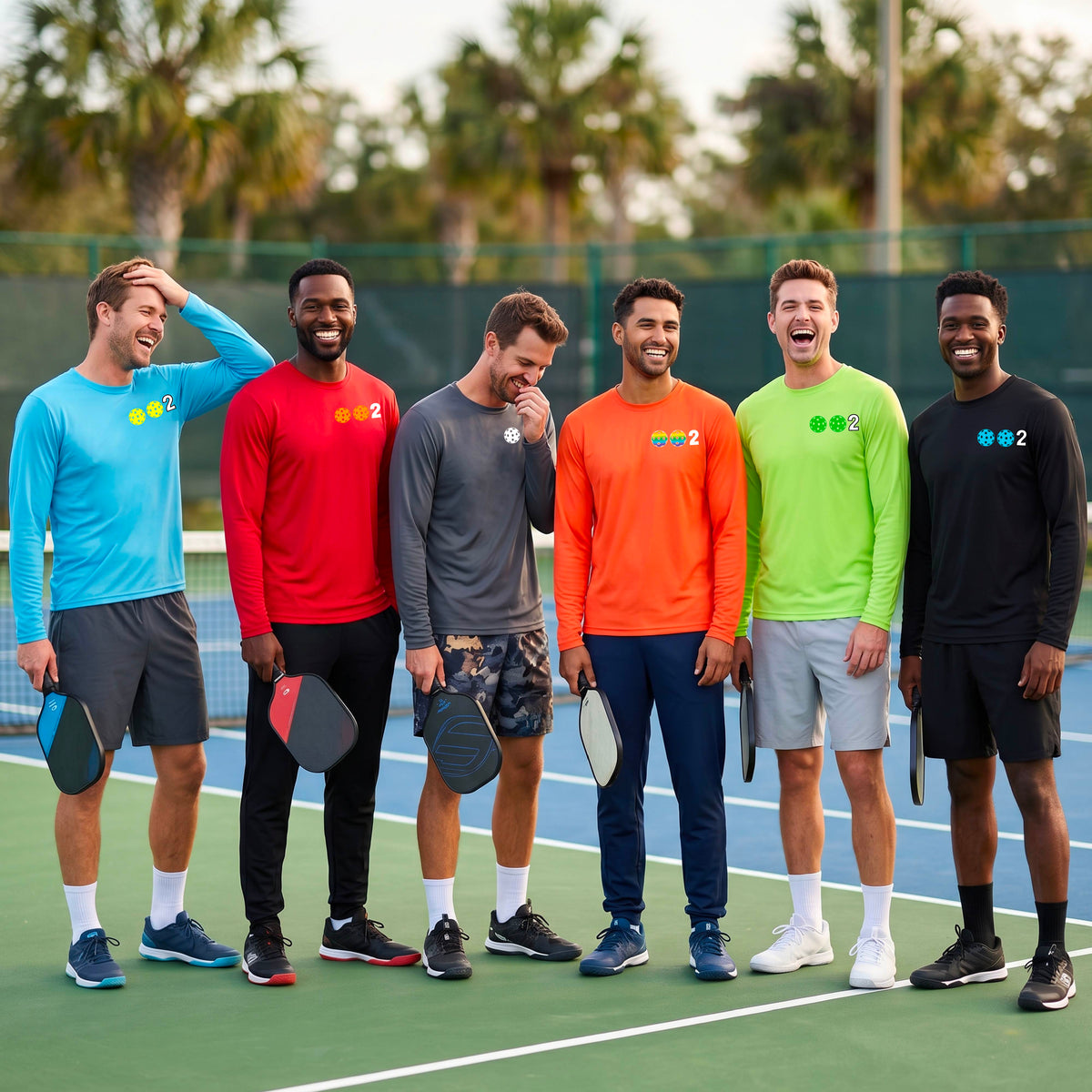 Men’s Pickleball Performance Shirt – Athletic Pickleball Apparel - 10 Customize Pickleballs-Long-Sleeve