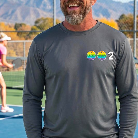 Men’s Pickleball Performance Shirt – Athletic Pickleball Apparel - 10 Customize Pickleballs-Long-Sleeve