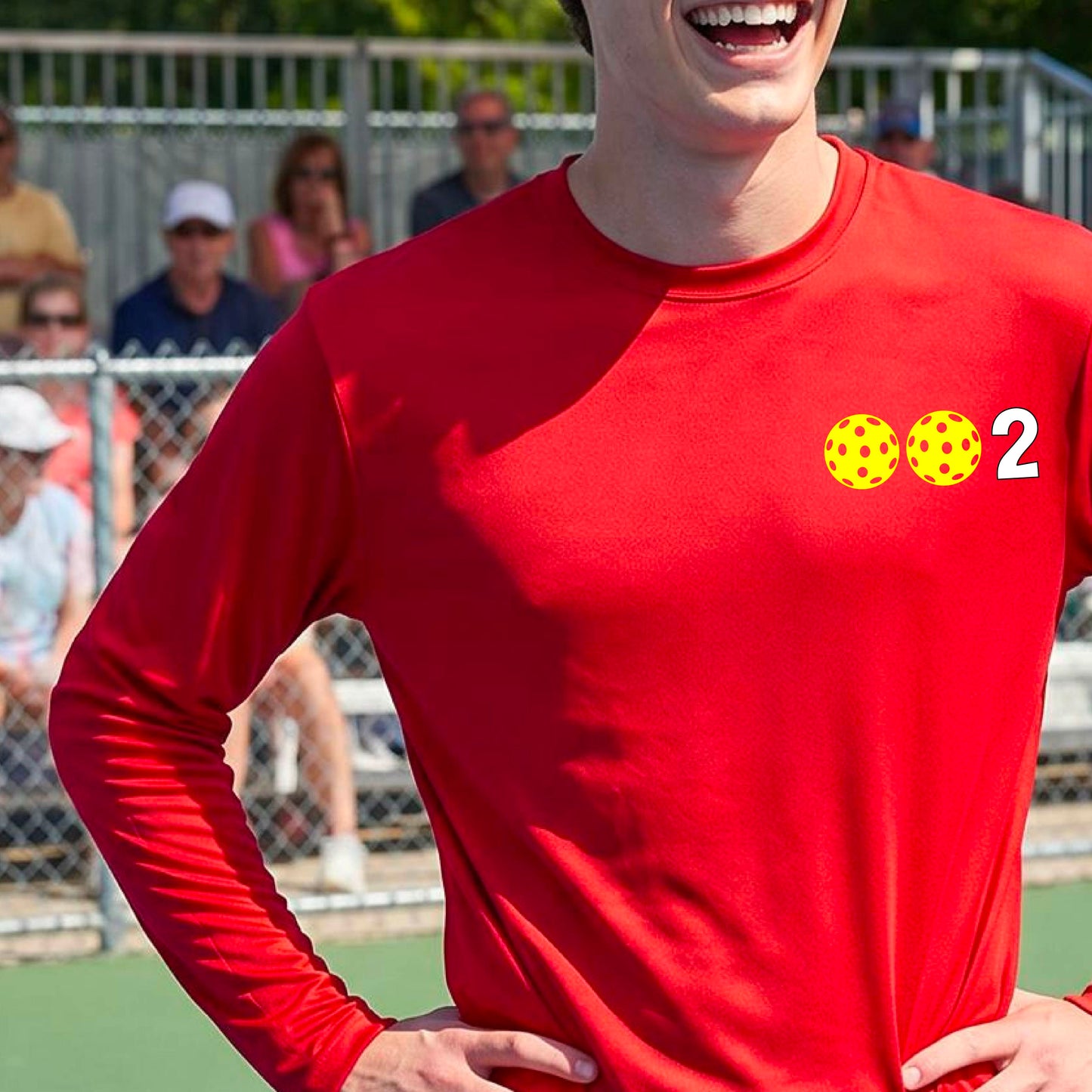 Men’s Pickleball Performance Shirt – Athletic Pickleball Apparel - 10 Customize Pickleballs-Long-Sleeve
