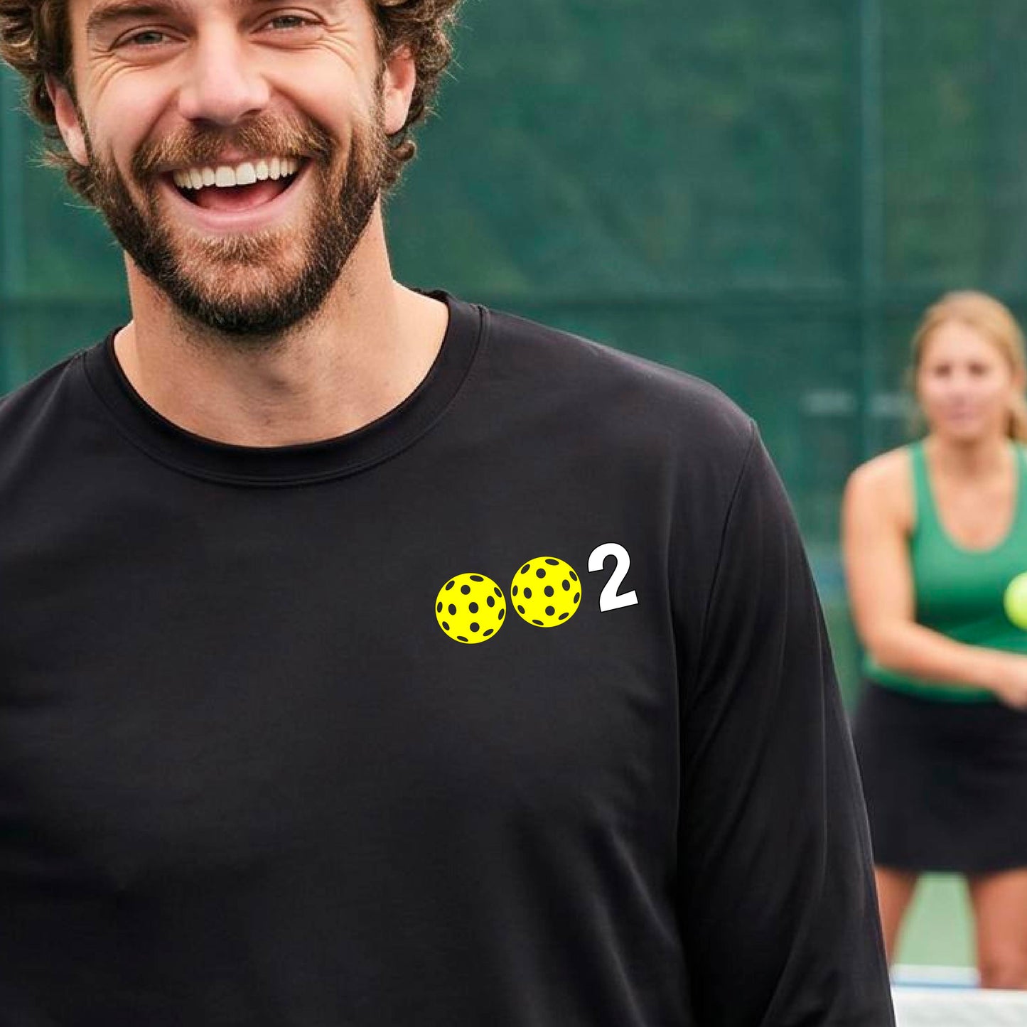 Men’s Pickleball Performance Shirt – Athletic Pickleball Apparel - 10 Customize Pickleballs-Long-Sleeve