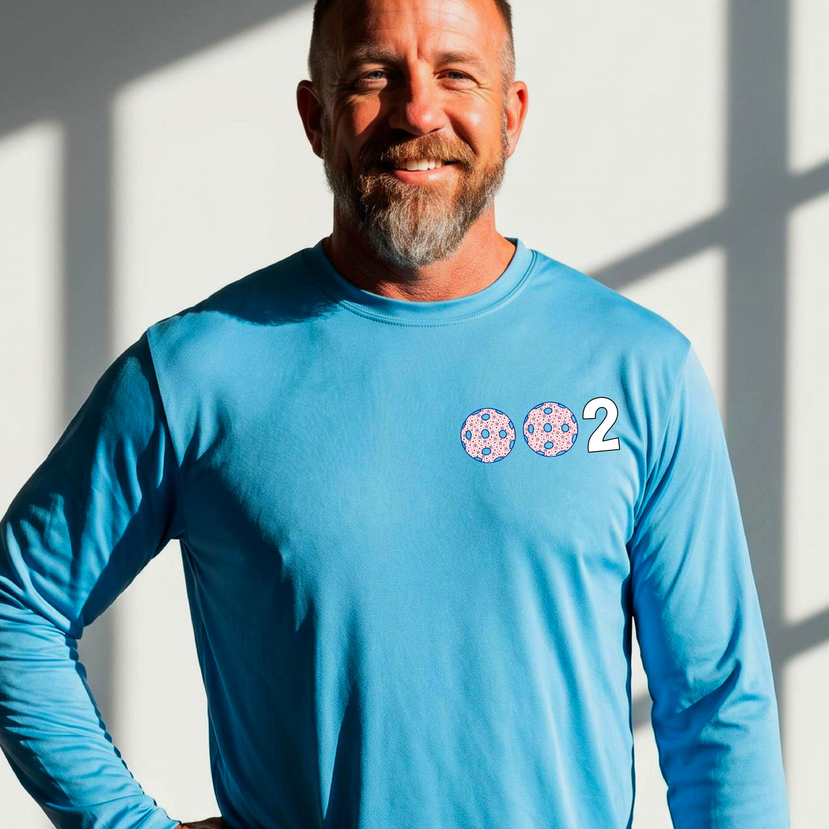 Men’s Pickleball Performance Shirt – Athletic Pickleball Apparel - 10 Customize Pickleballs-Long-Sleeve