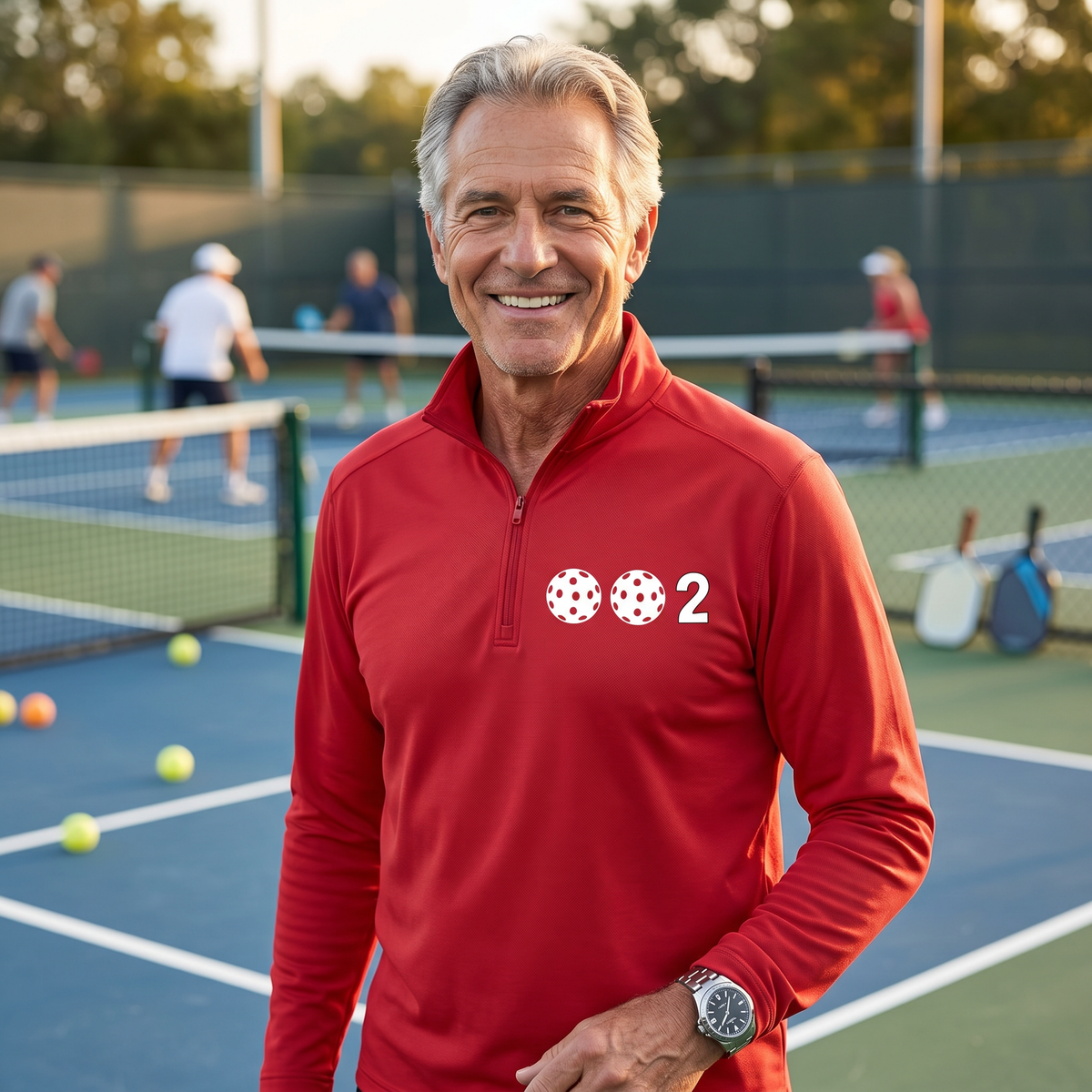 Men’s Pickleball Quarter-Zip Performance Shirt – Athletic Pullover - Customizable 10 Pickleball Colors