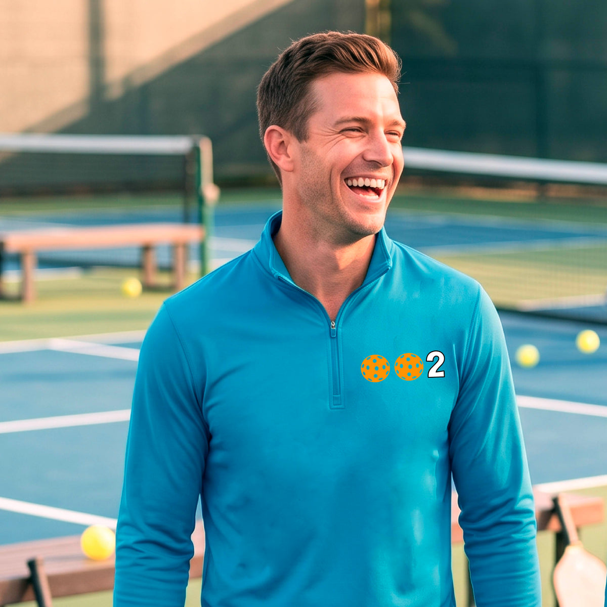 Men’s Pickleball Quarter-Zip Performance Shirt – Athletic Pullover - Customizable 10 Pickleball Colors