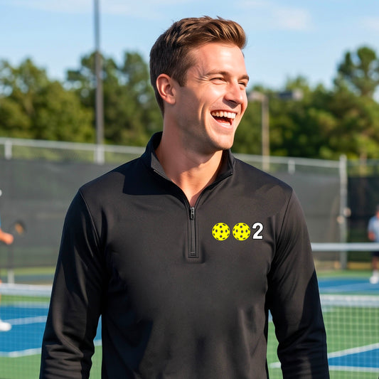 Men’s Pickleball Quarter-Zip Performance Shirt – Athletic Pullover - Customizable 10 Pickleball Colors