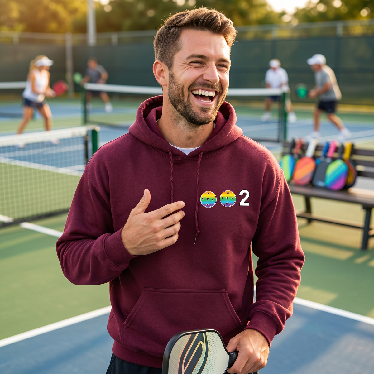Unisex Pickleball Hoodie – Comfortable Pickleball Sweatshirt - 10 Custom Colors