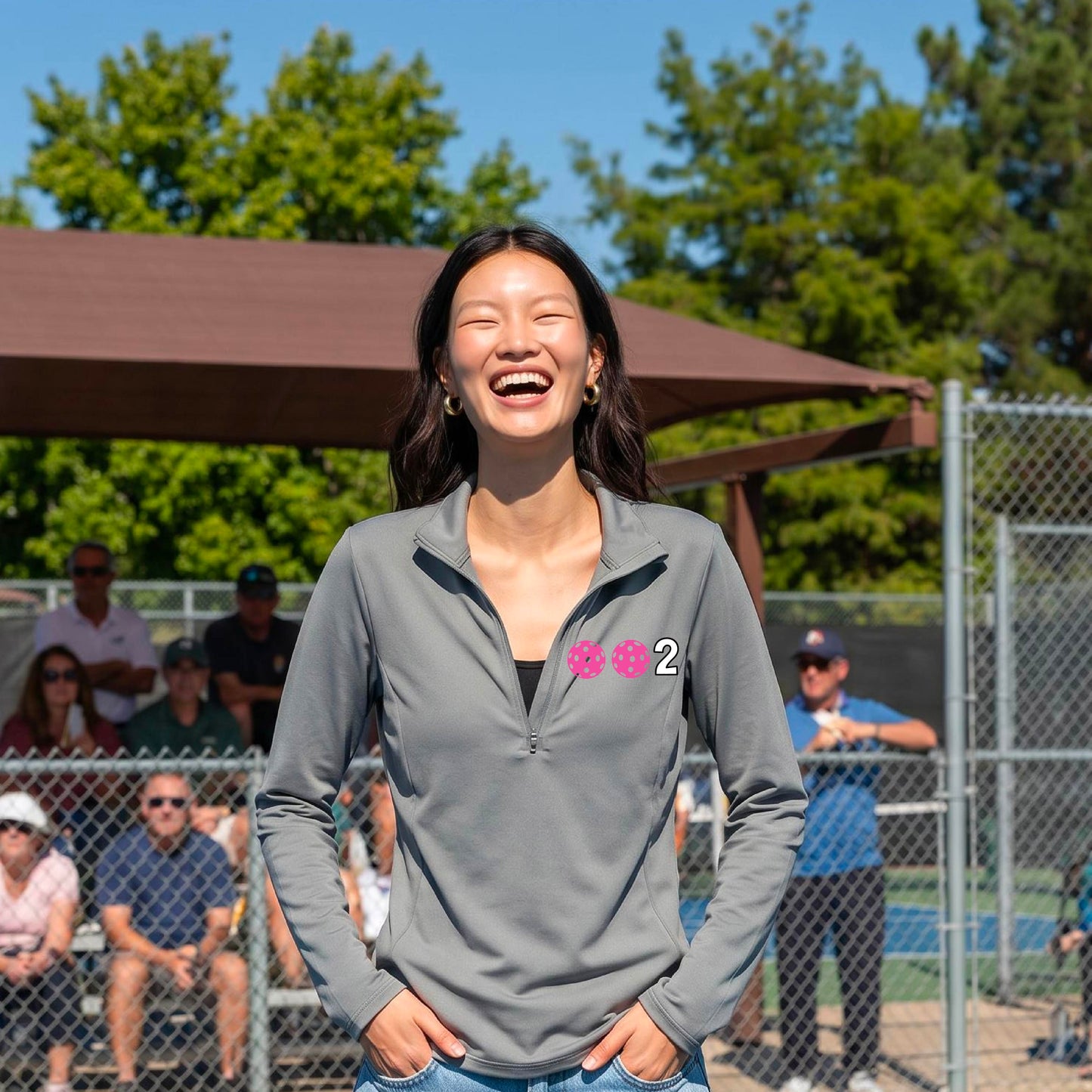 Women’s Pickleball Quarter-Zip Performance Shirt – Athletic Pullover- 10 Customizable Pickleball Colors