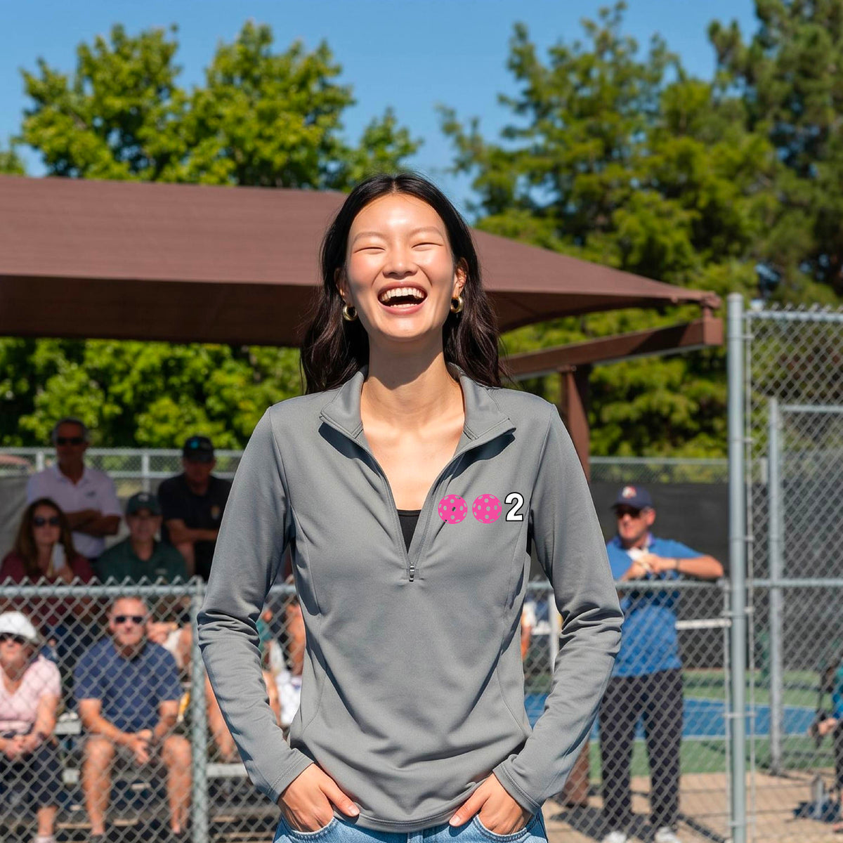 Women’s Pickleball Quarter-Zip Performance Shirt – Athletic Pullover- 10 Customizable Pickleball Colors