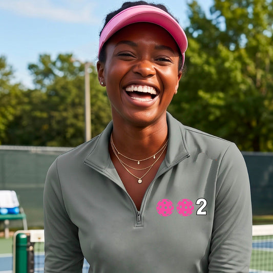 Women’s Pickleball Quarter-Zip Performance Shirt – Athletic Pullover- 10 Customizable Pickleball Colors