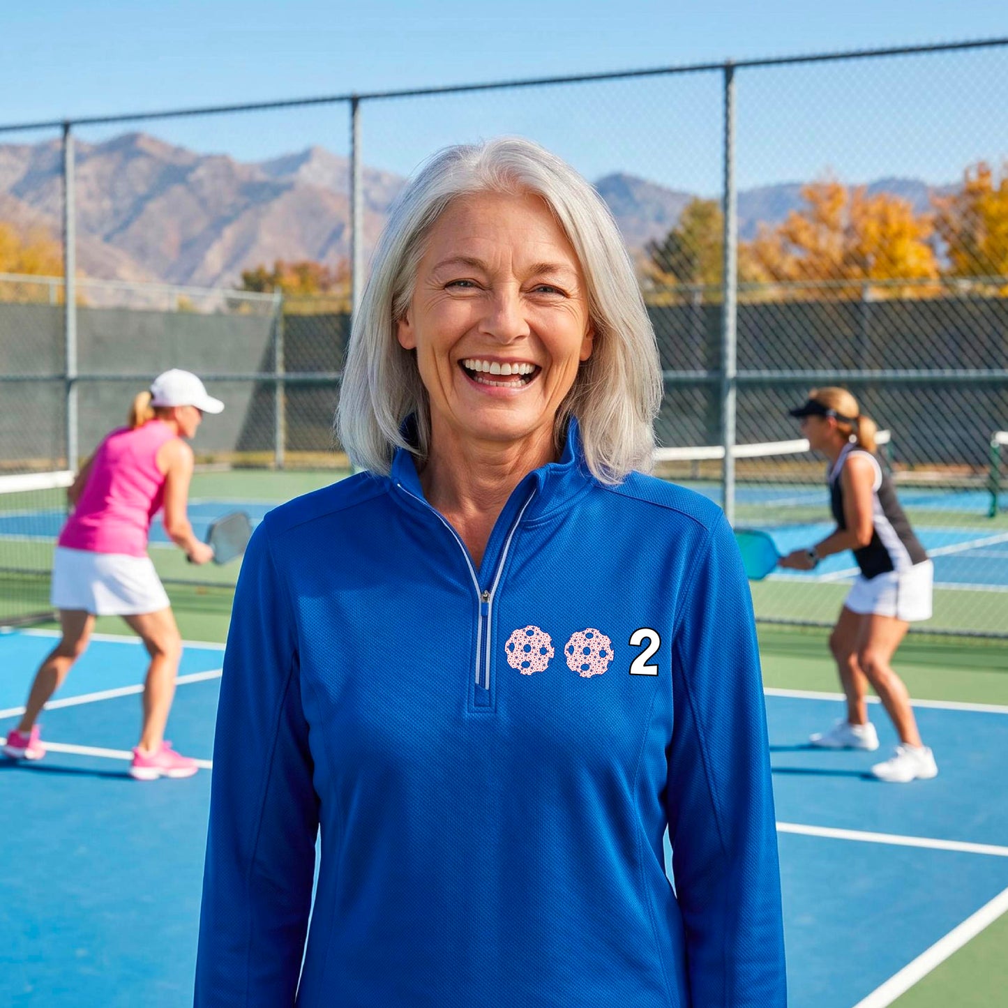 Women’s Pickleball Quarter-Zip Performance Shirt – Athletic Pullover- 10 Customizable Pickleball Colors
