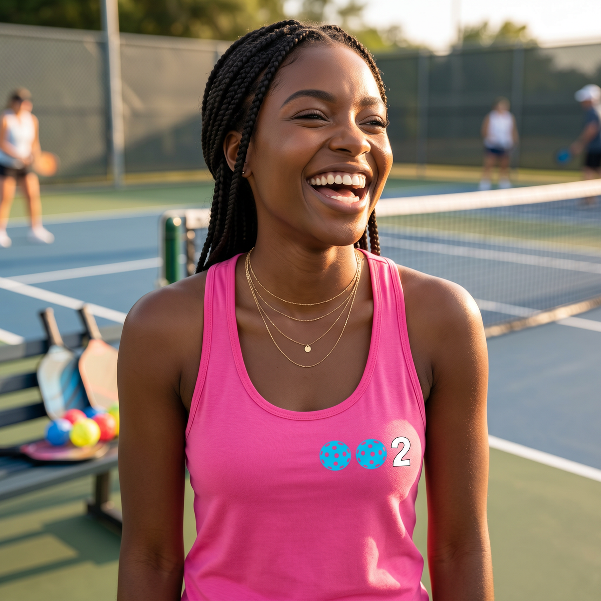 Women’s Pickleball Racerback Tank Top – Athletic Court Shirt 10 Custom Pickleball Colors) 100% Polyester