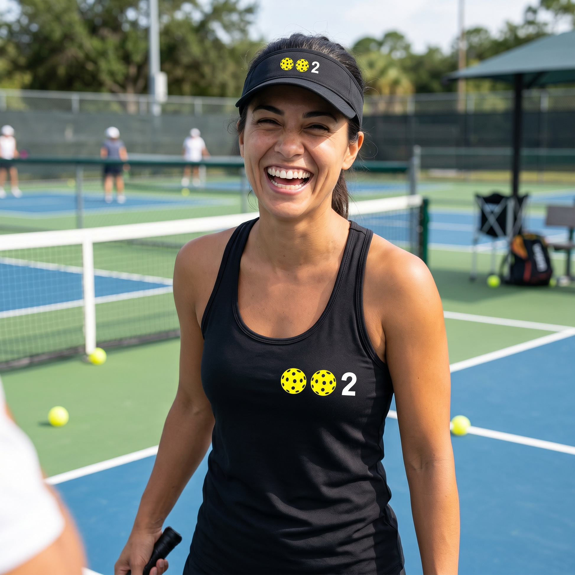 Women’s Pickleball Racerback Tank Top – Athletic Court Shirt 10 Custom Pickleball Colors) 100% Polyester