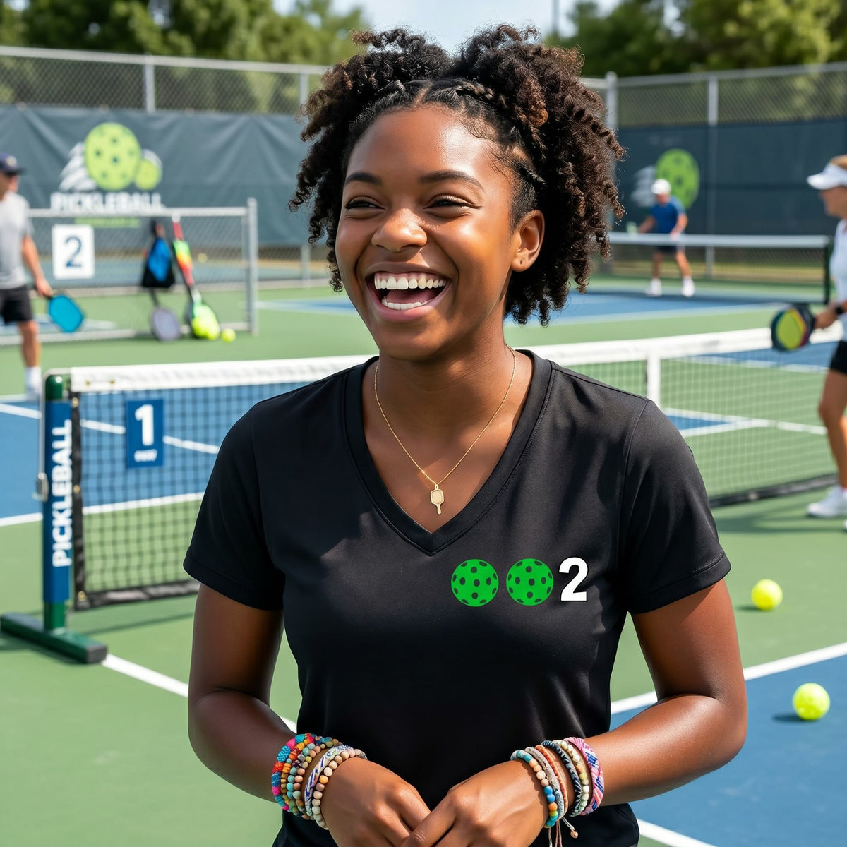 Women’s Pickleball Performance Shirt – Athletic Custom Court Apparel - Short-Sleeve Vneck