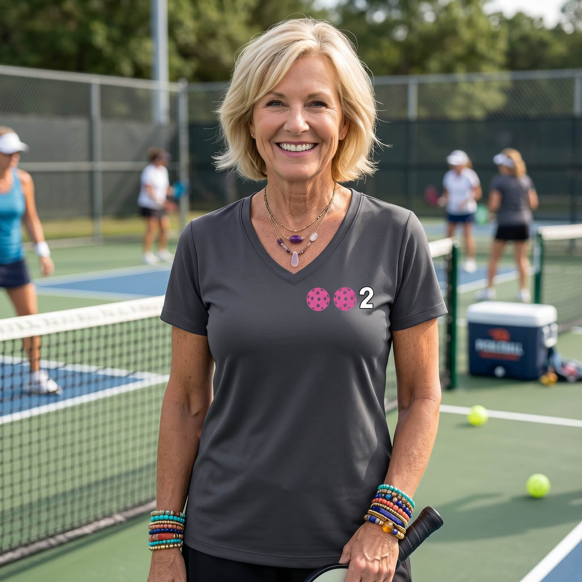 Women’s Pickleball Performance Shirt – Athletic Custom Court Apparel - Short-Sleeve Vneck