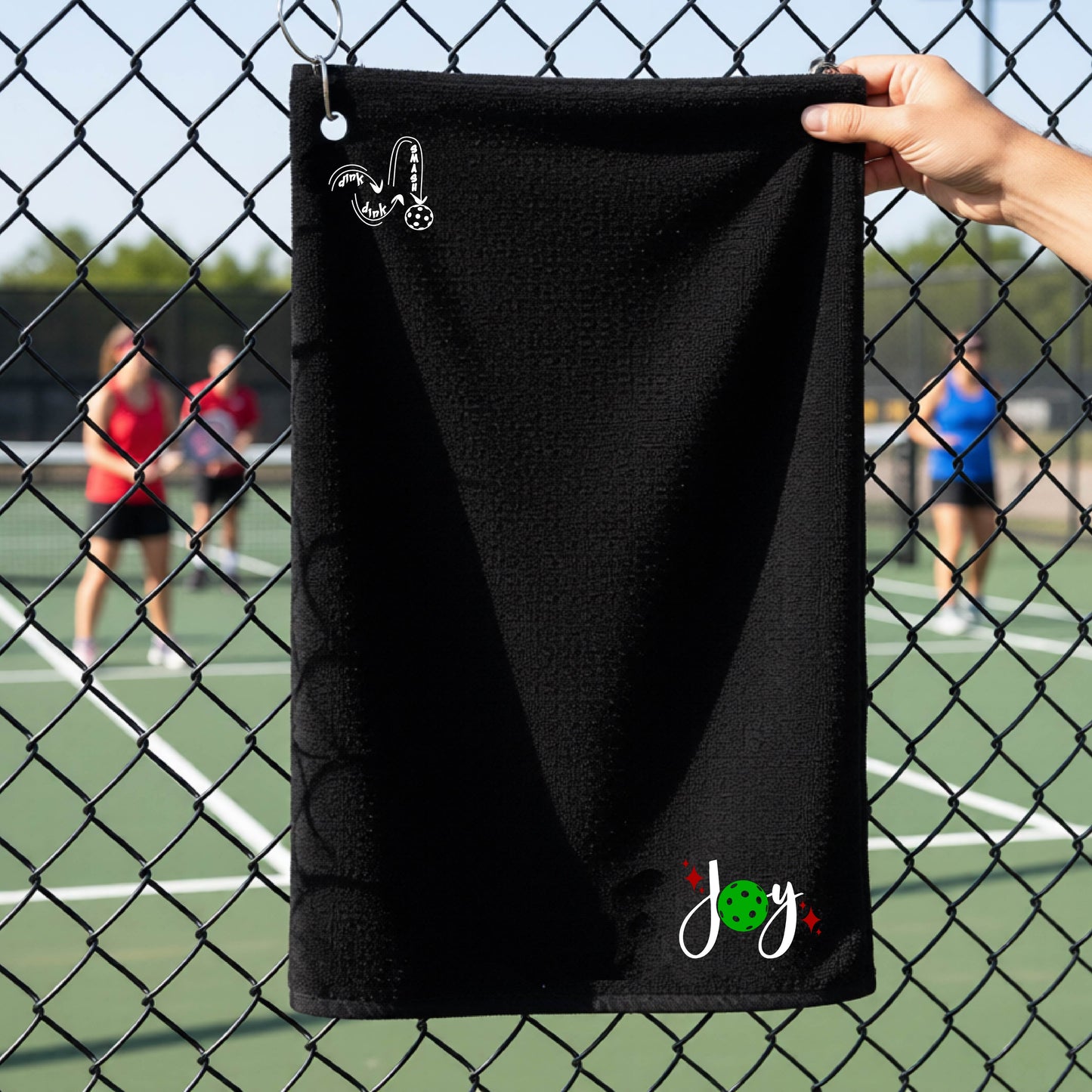 Christmas Pickleball Towel with Grommet & Hook – Festive Holiday Court Towel