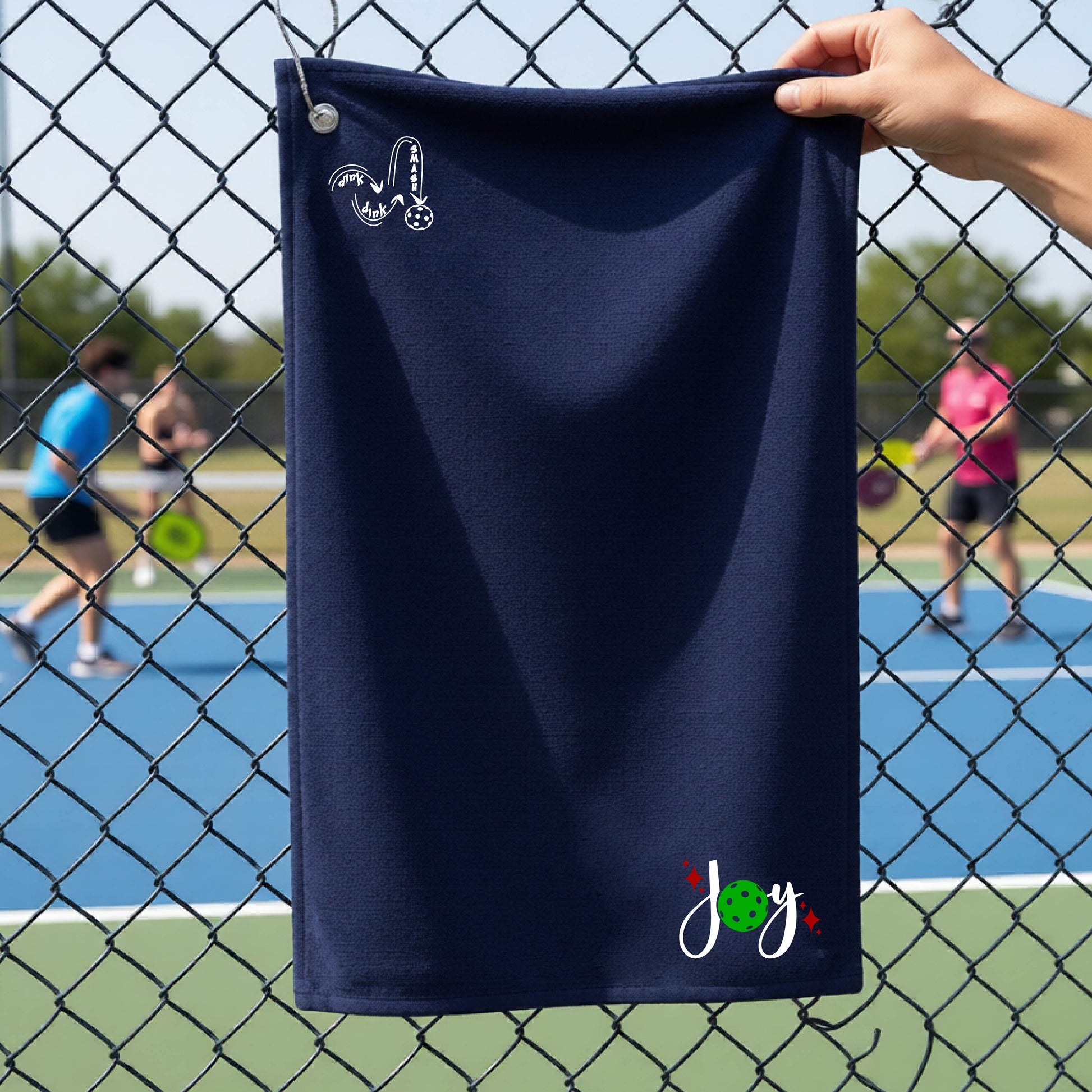 Christmas Pickleball Towel with Grommet & Hook – Festive Holiday Court Towel