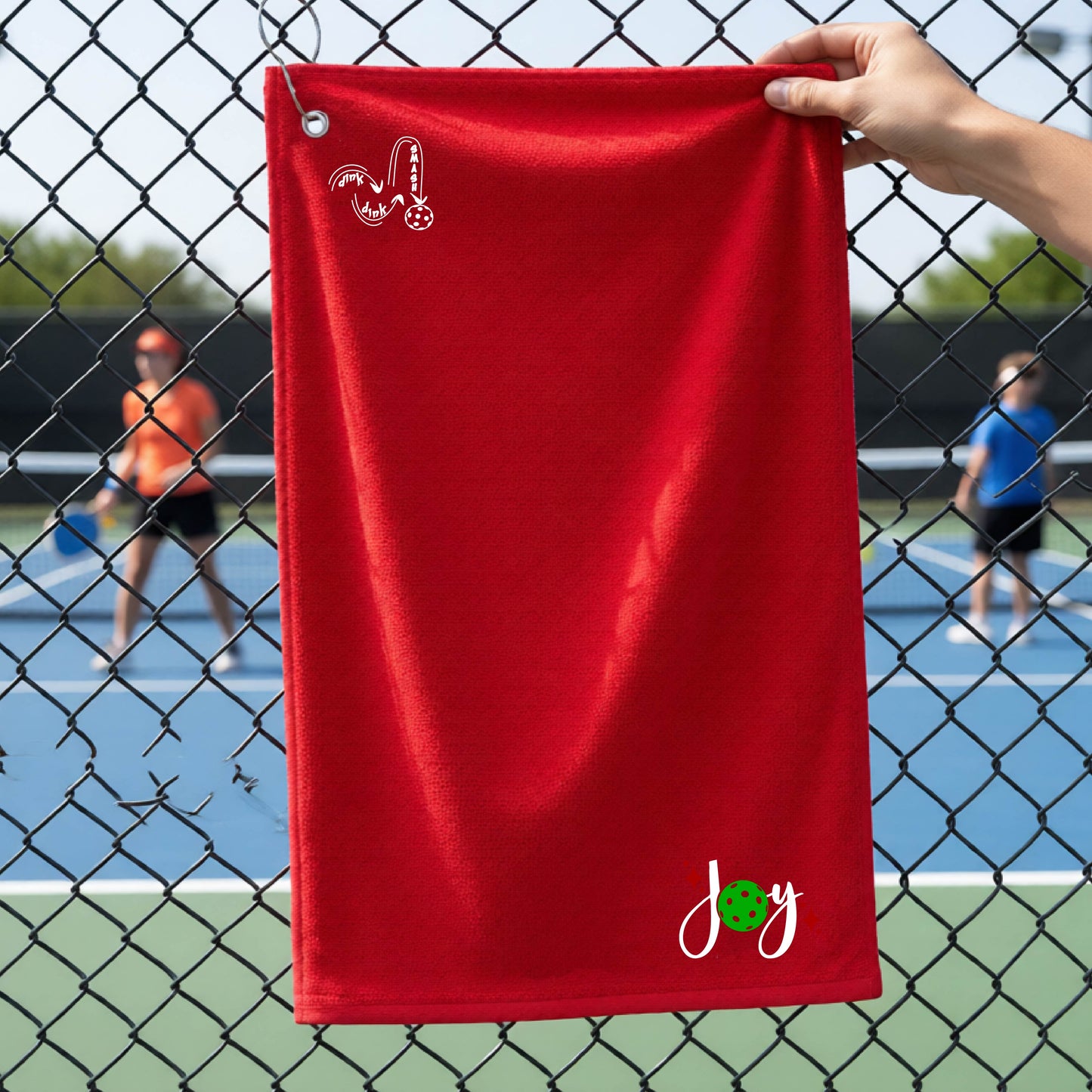 Christmas Pickleball Towel with Grommet & Hook – Festive Holiday Court Towel