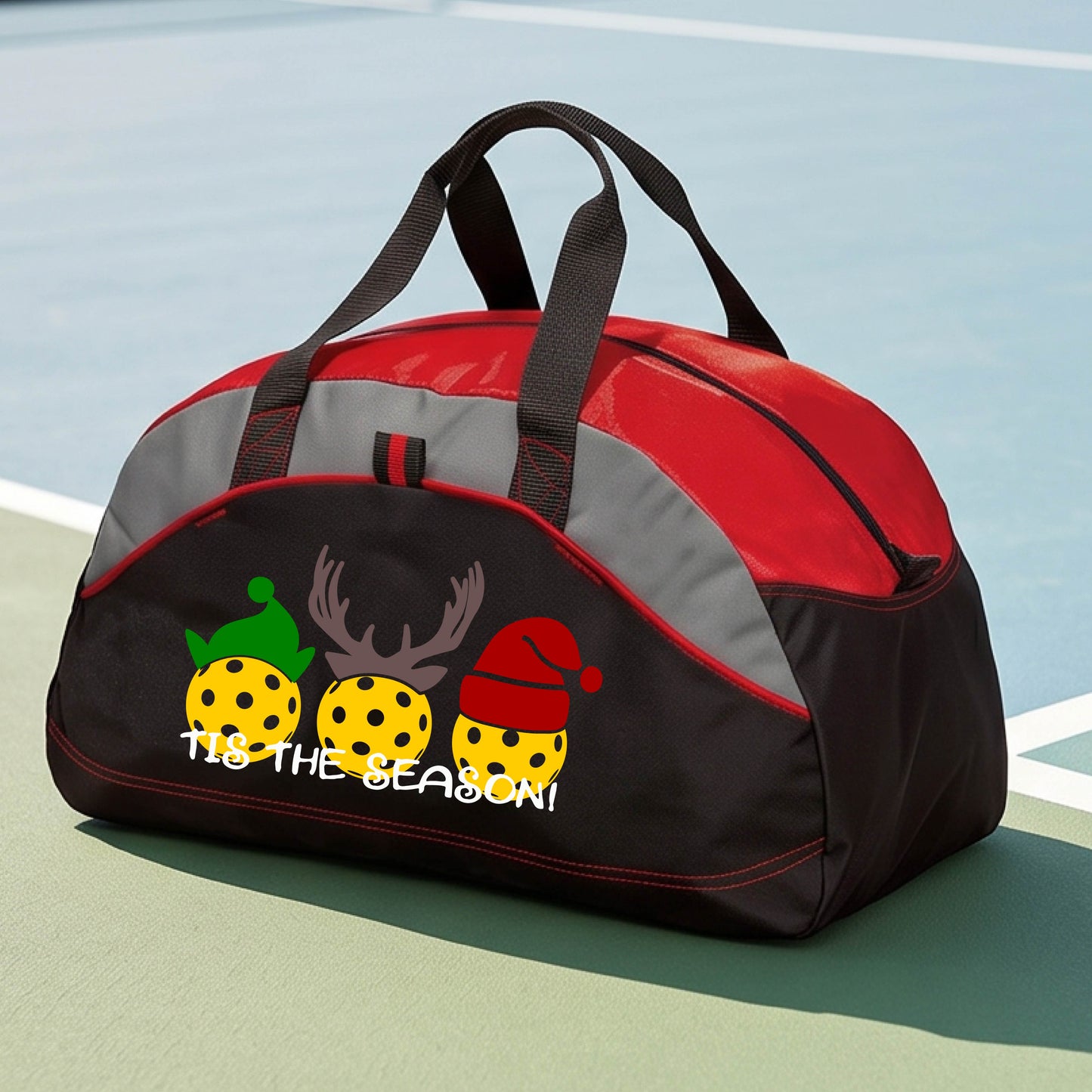 Christmas Pickleball Duffel Bag – Holiday Sports Bag for Pickleball Players & Gifts