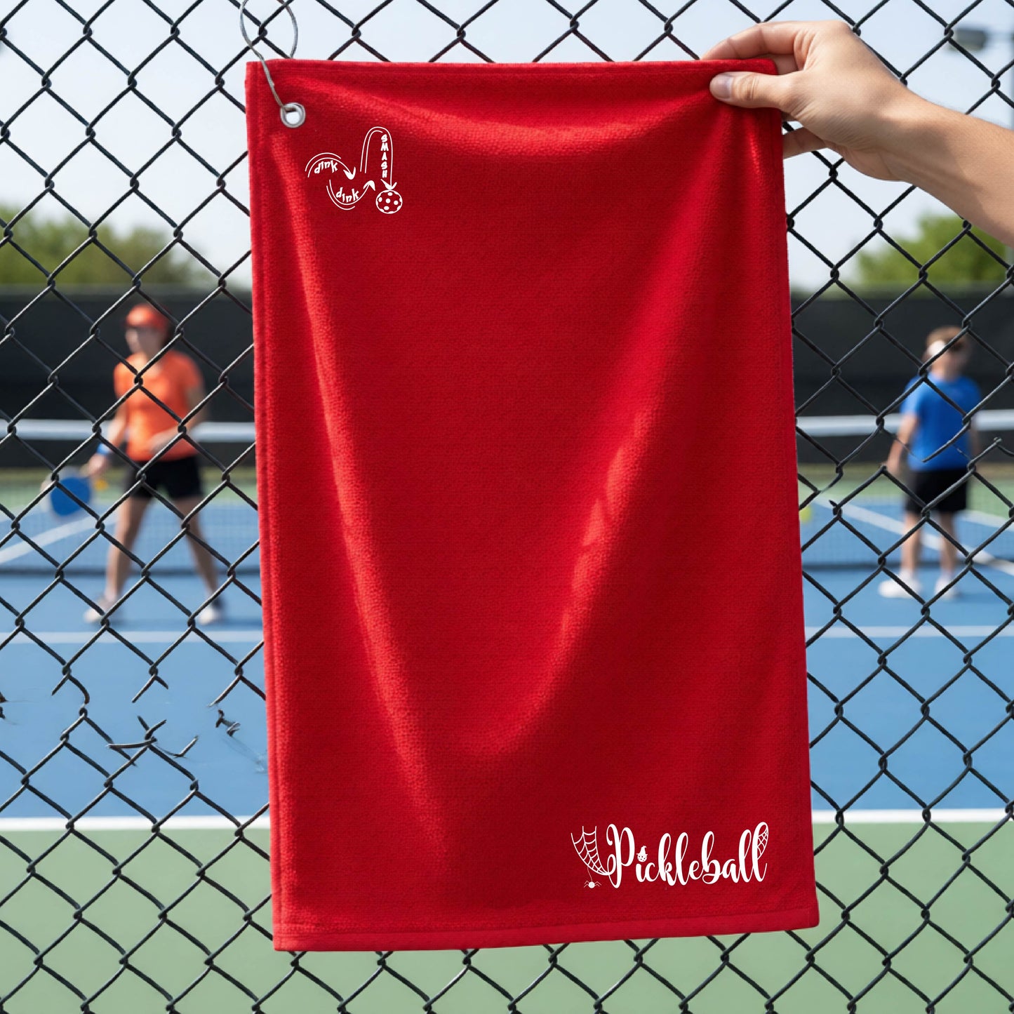 Halloween Pickleball Terry Cloth Court Towels Grommet Hook Hemmed Edges Premium High-Quality