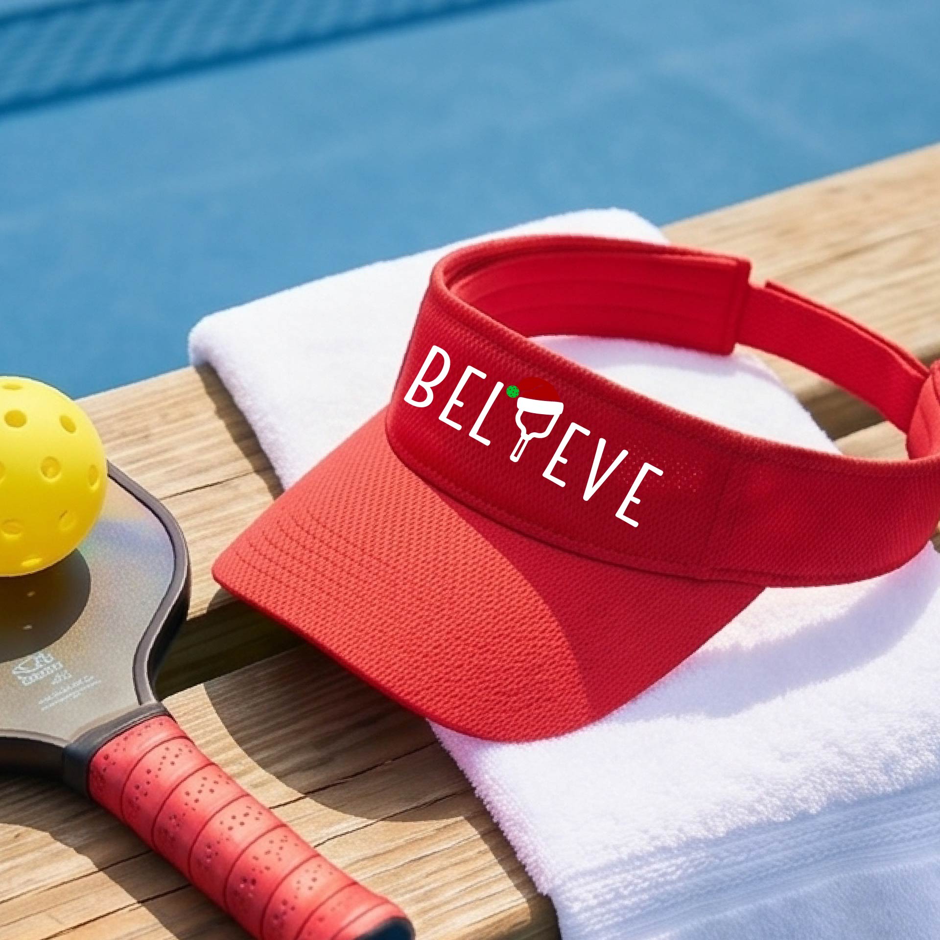 Christmas Pickleball Sports Visor – Holiday Pickleball Visor & Festive Player Gift