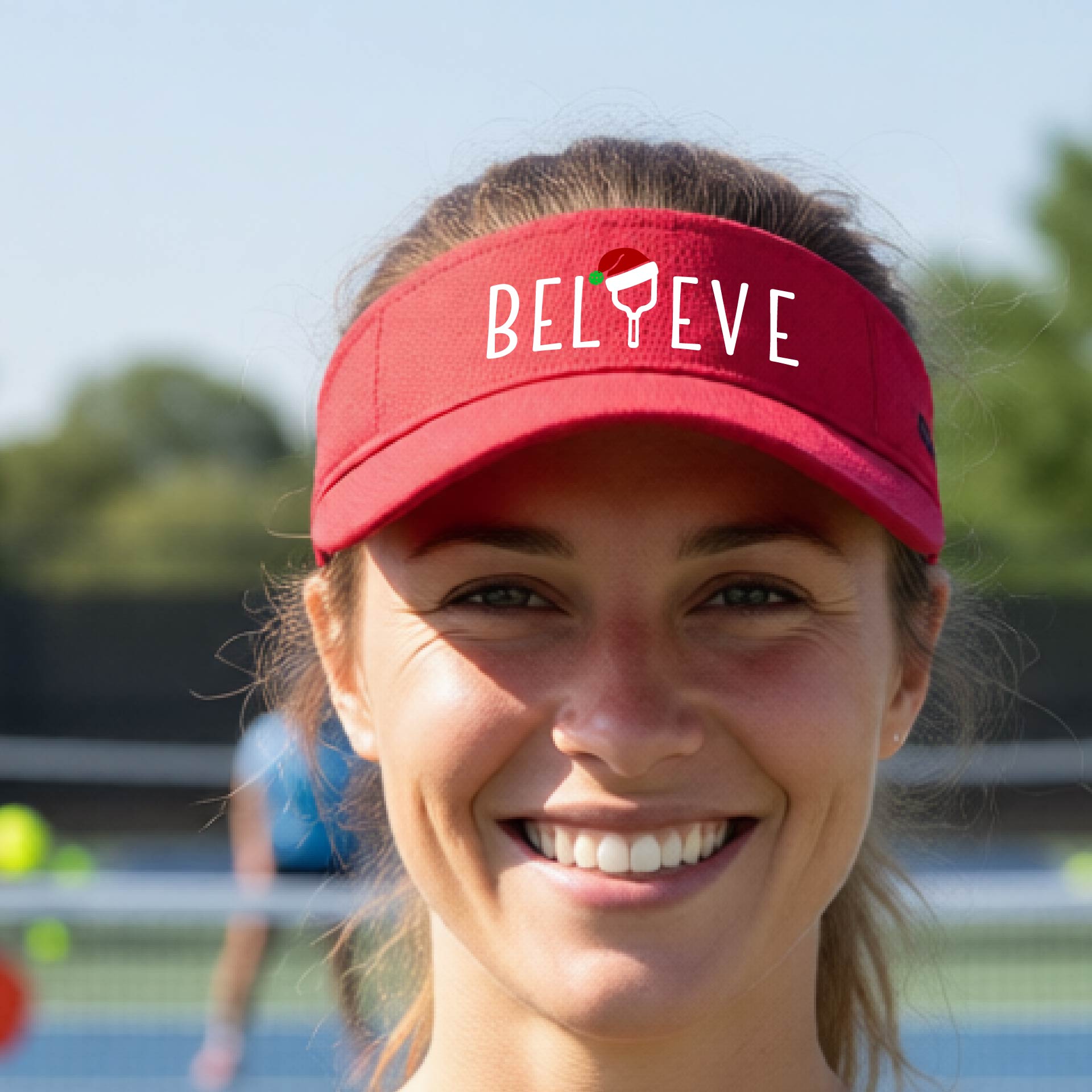 Christmas Pickleball Sports Visor – Holiday Pickleball Visor & Festive Player Gift
