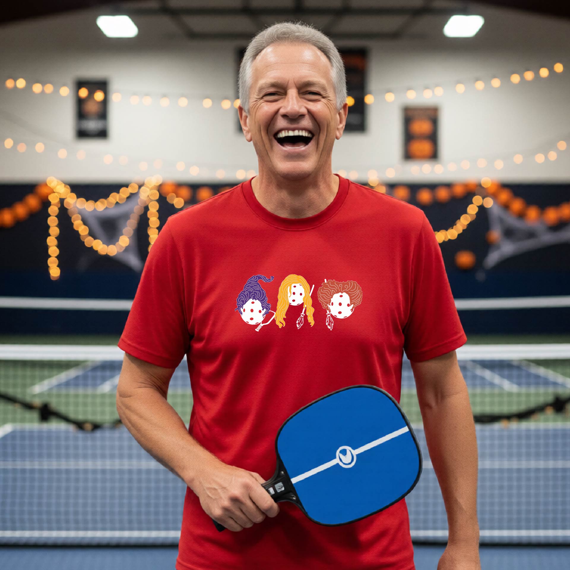 Mens Funny Halloween Pickleball Shirt Spooky Pickleball Short-Sleeve T-Shirt Moisture-Wicking Gift for Pickleball Players