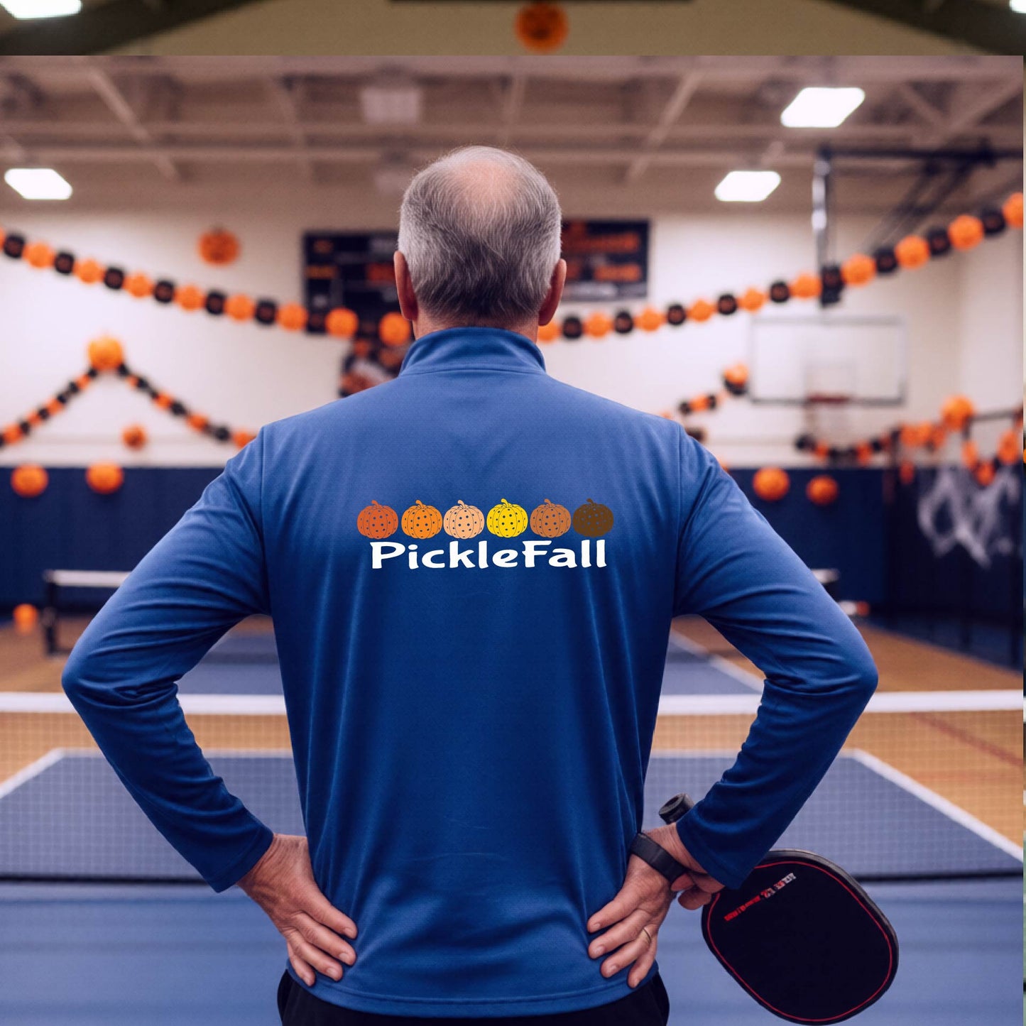 Halloween Mens Quarter-Zip Shirt Funny Spooky Season Pickleball Performance Gift Halloween Apparel