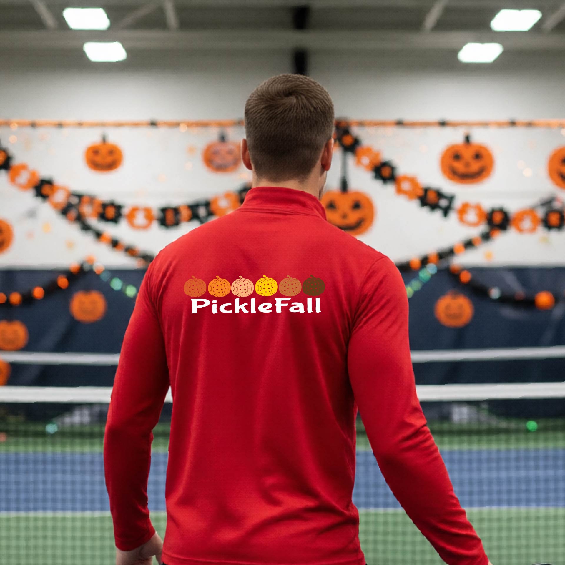 Halloween Mens Quarter-Zip Shirt Funny Spooky Season Pickleball Performance Gift Halloween Apparel